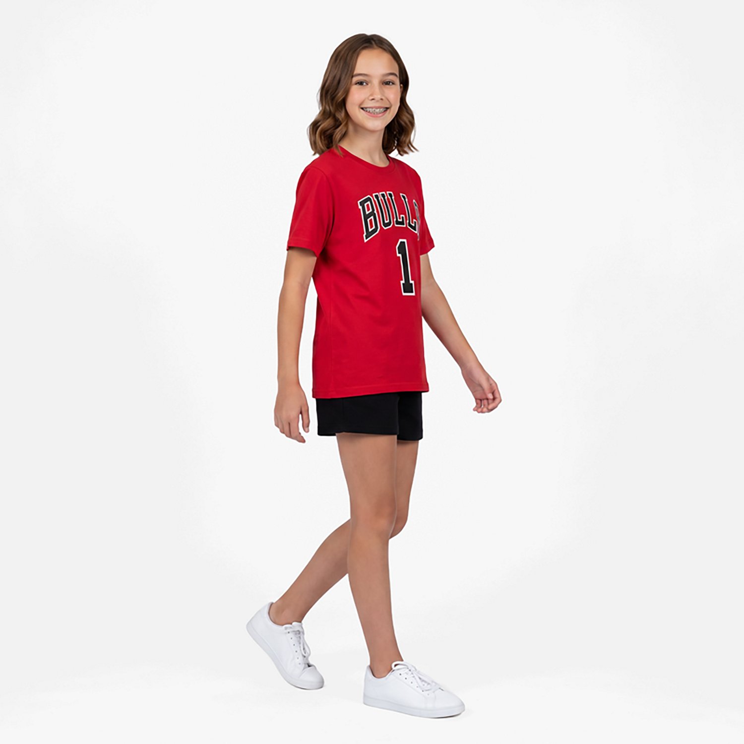 Youth Mitchell  Ness Derrick Chicago Bulls Hardwood Classics Name Number T-Shirt