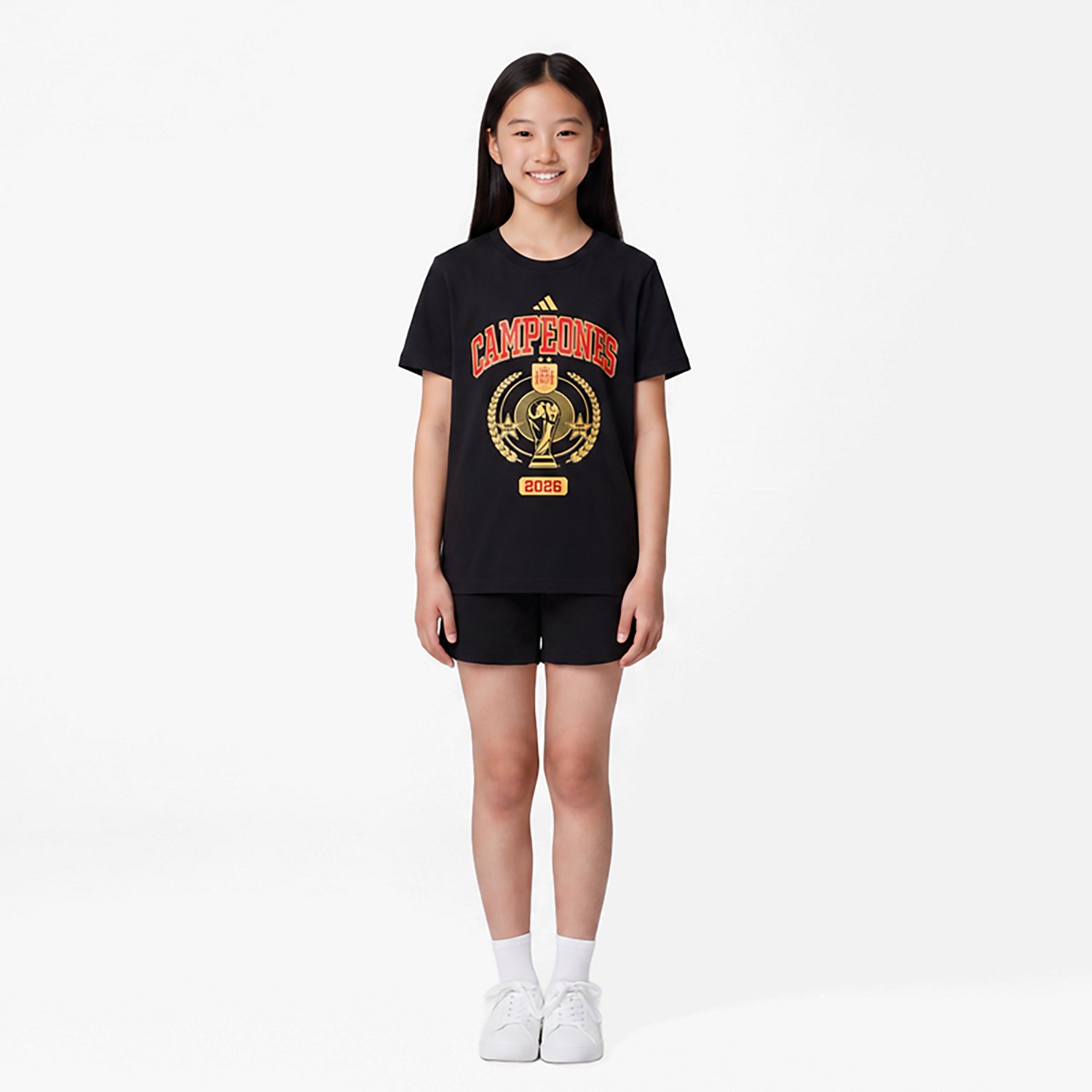 adidas Youth Spain National Team 2026 FIFA World Cup Champions Trophy Short Sleeve T-shirt