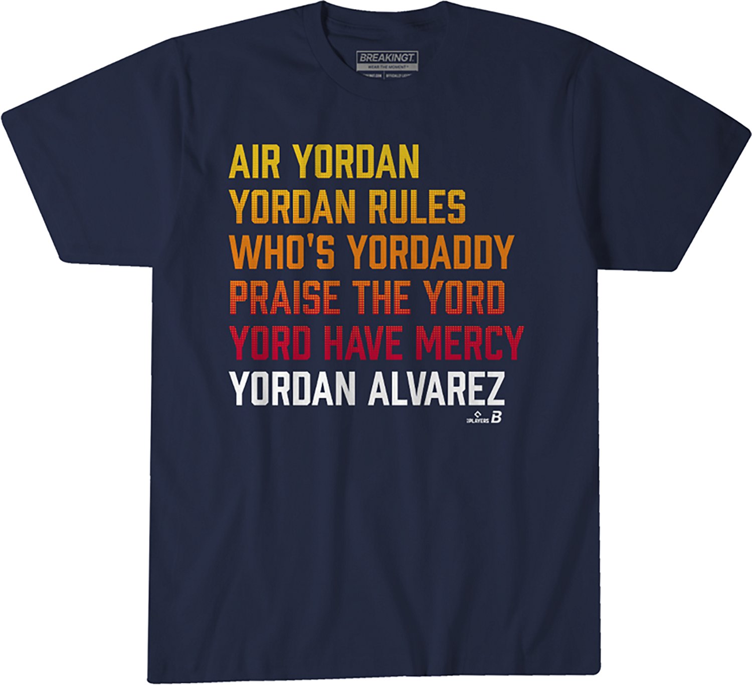 BreakingT Men's Houston Astros Yordan Alvarez Yord List Premium Graphic T-shirt