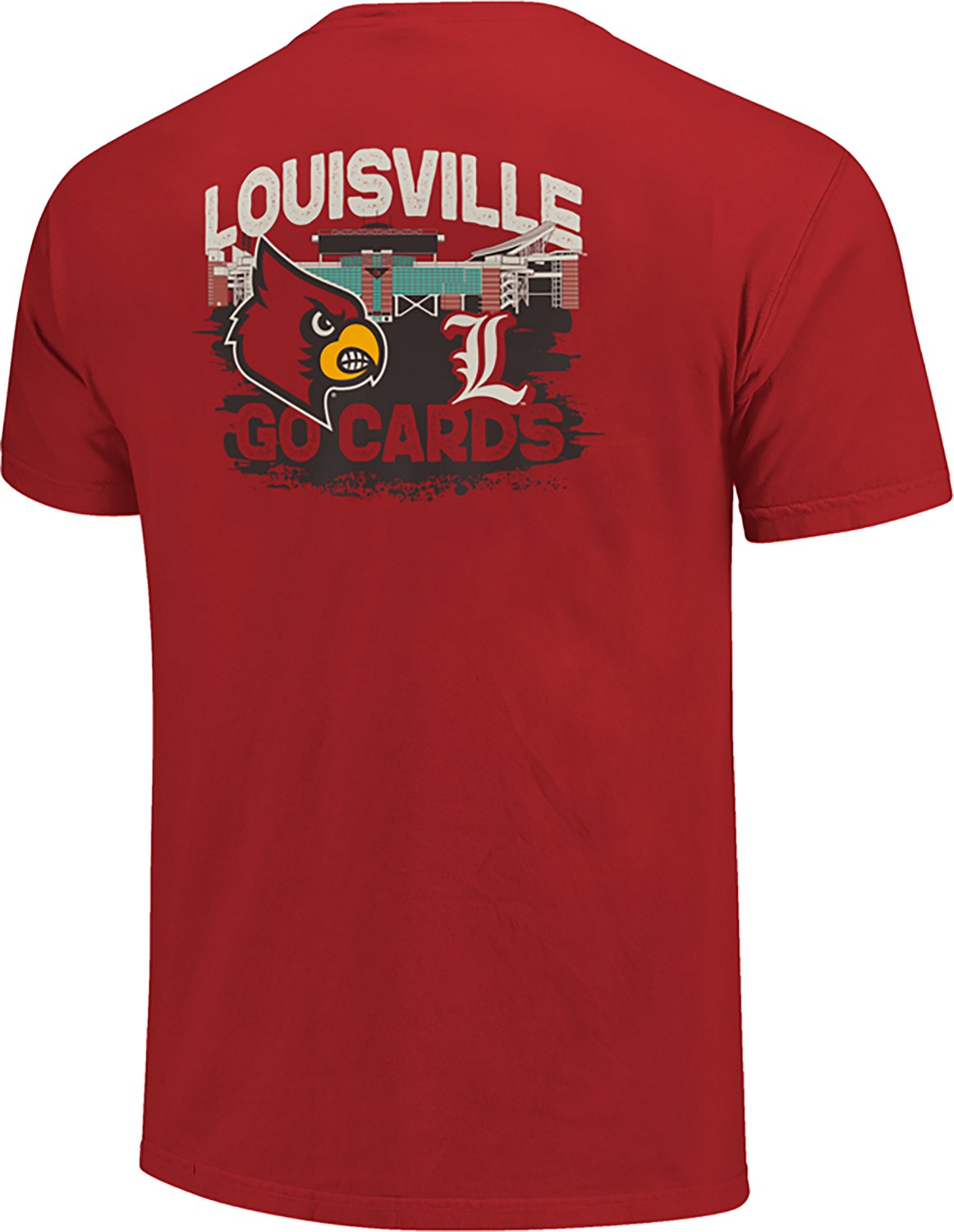 Image One Men's University of Louisville Stadium Statue Graphic T-shirt