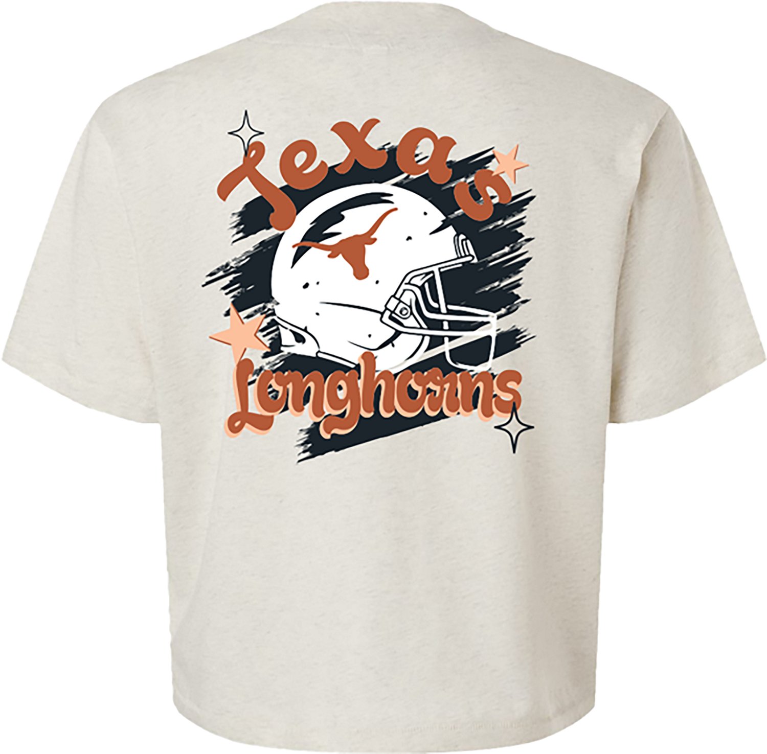 Image One Women's University of Texas Groovy Helmet Boxy Graphic T-shirt