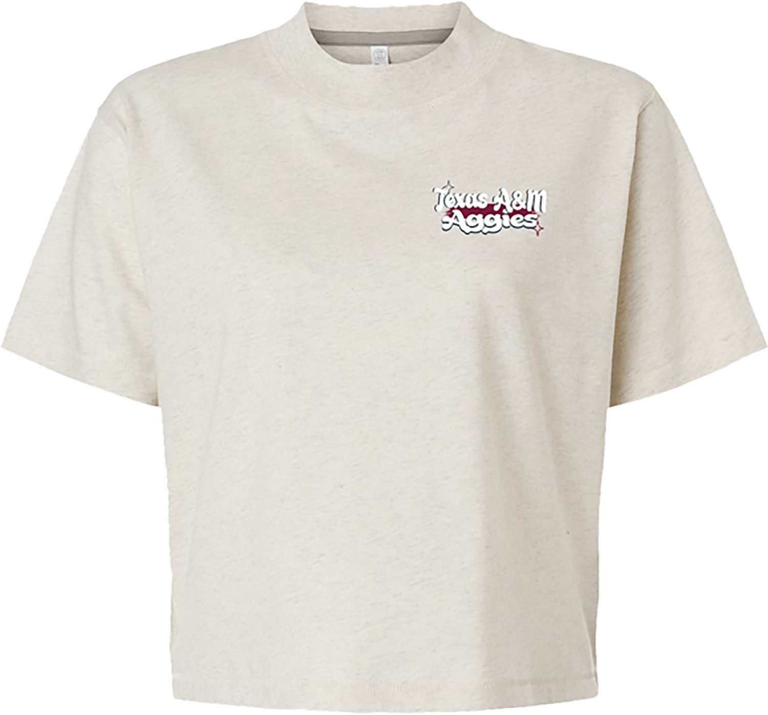 Image One Women's Texas A&M University Groovy Helmet Boxy Graphic T-shirt