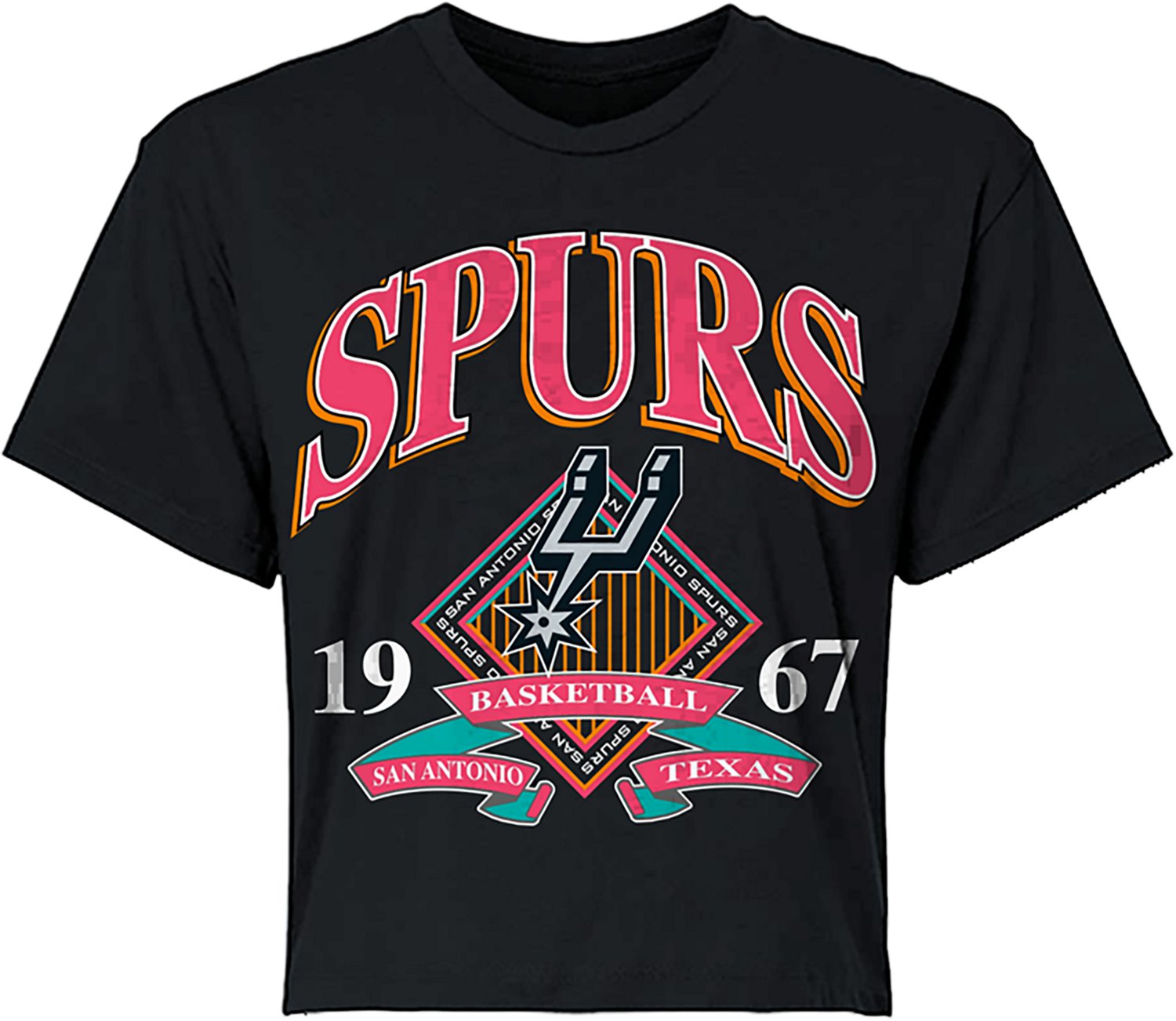 Something Inked Men's San Antonio Spurs Retro Crop Short Sleeve T-shirt