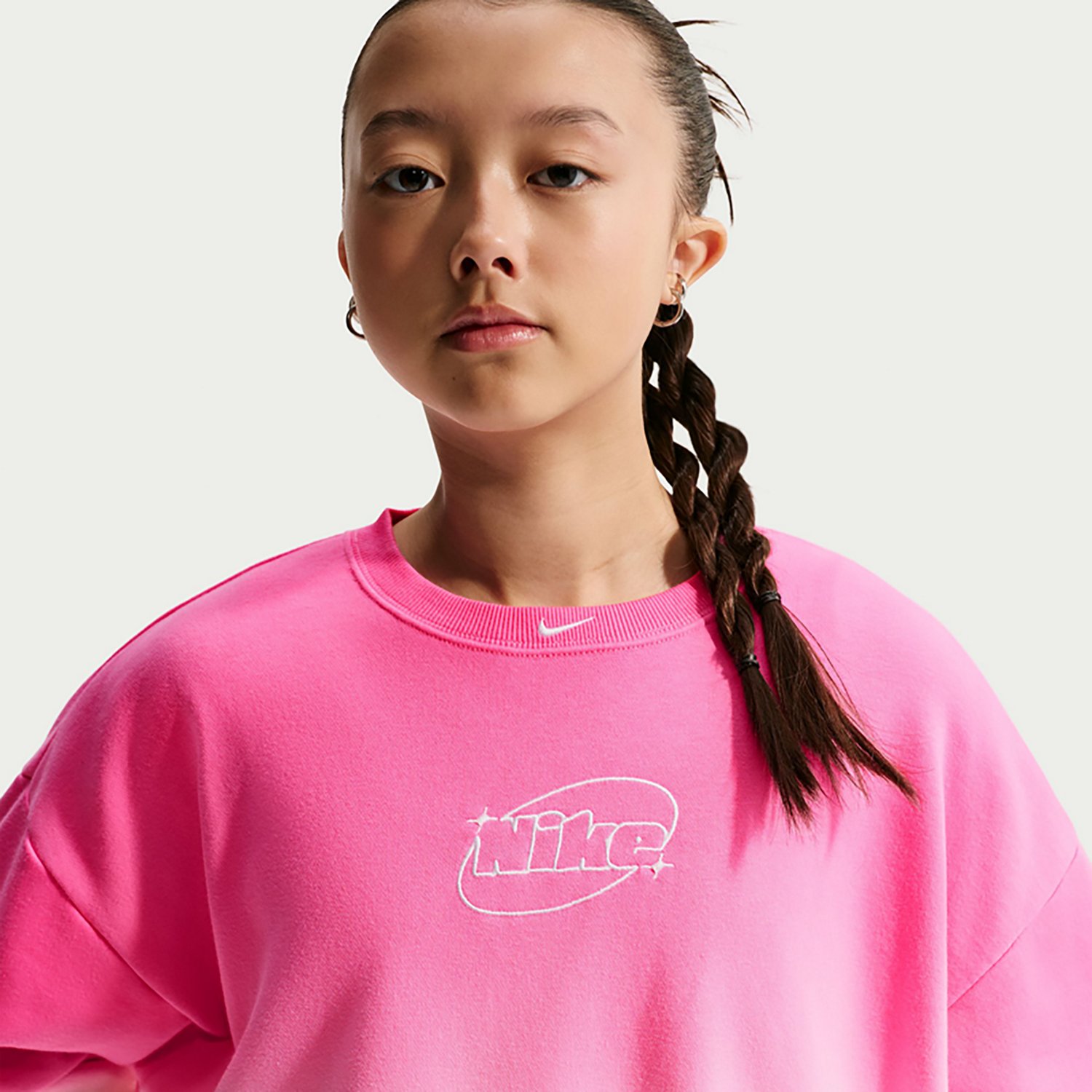 Nike Girls' Sportswear Fleece Boxy Graphic Sweatshirt - view number 5