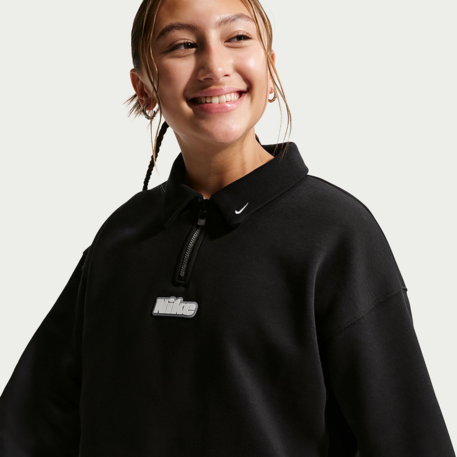Nike Girls' Sportswear Studio Graphic Quarter Zip Top - view number 3