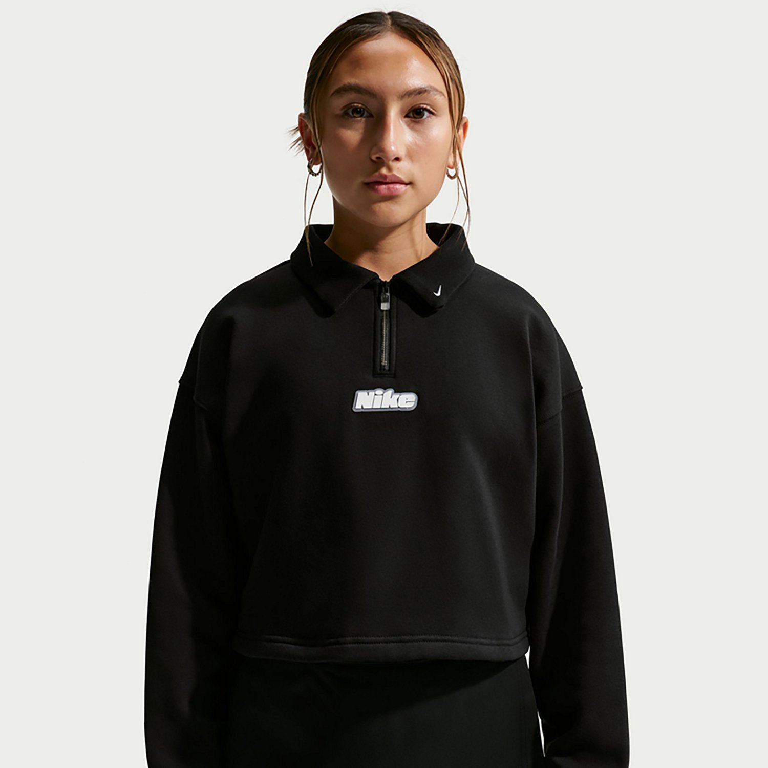 Nike Girls' Sportswear Studio Graphic Quarter Zip Top - view number 5