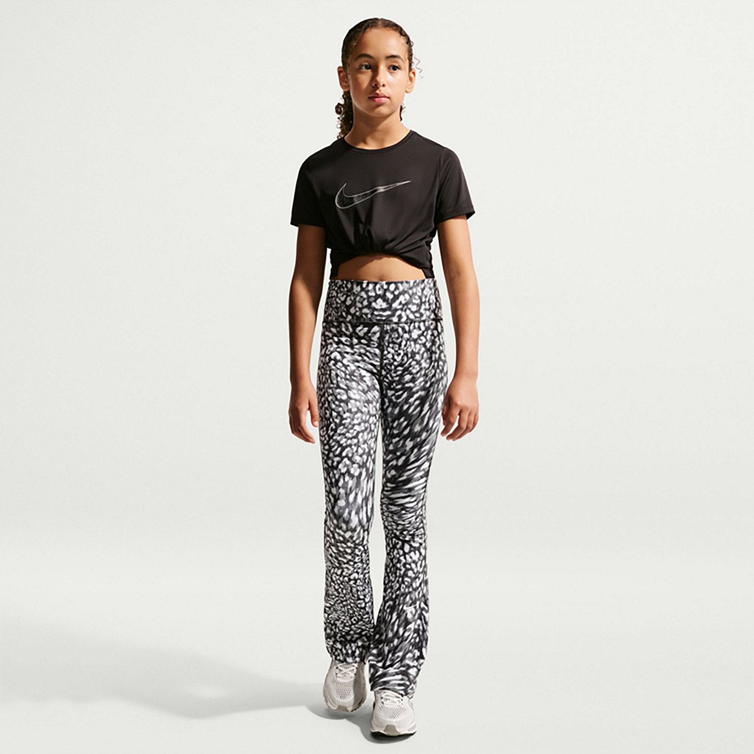 Nike Girls' One Tight Flare All Over Print Leggings