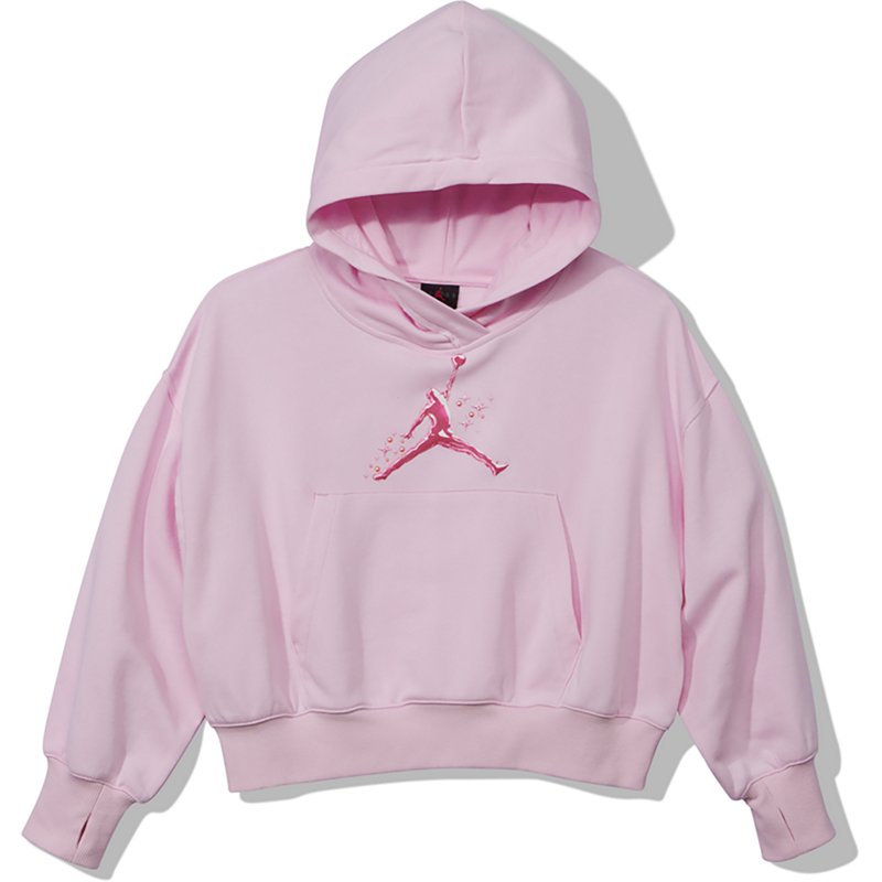 Jordan Girls' Rebel Rose Pullover Hoodie, Medium, Pink Foam