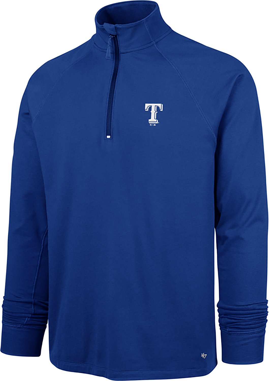 '47 Men's Rangers Imprint Left Chest Forward Long Sleeve 1/4-Zip Fleece Top