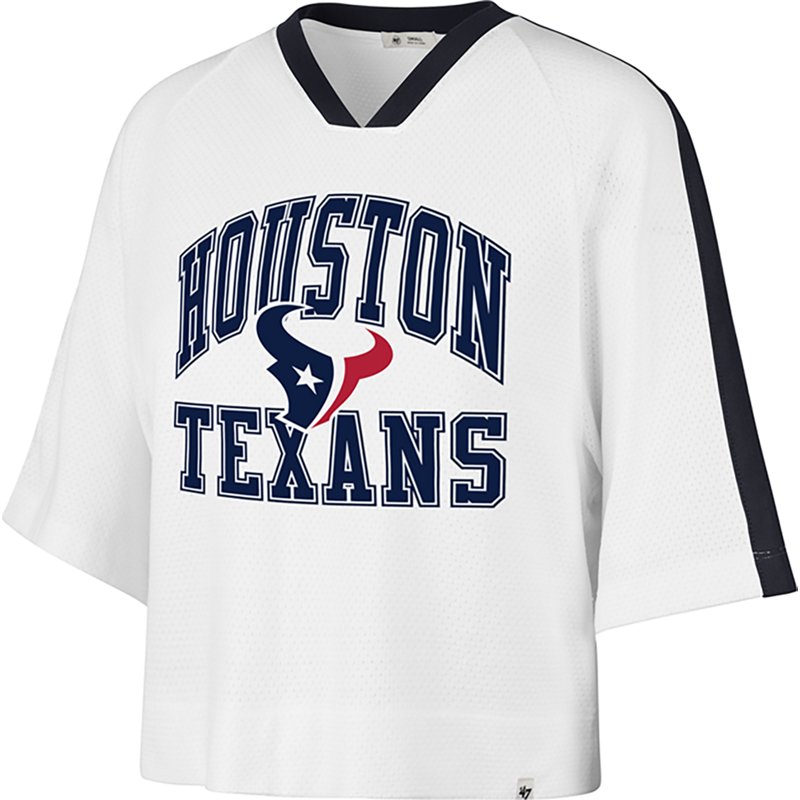 47 Brand Women's '47 White Houston Texans Big Overarch Drop Needle Raglan V-Neck T-Shirt - White