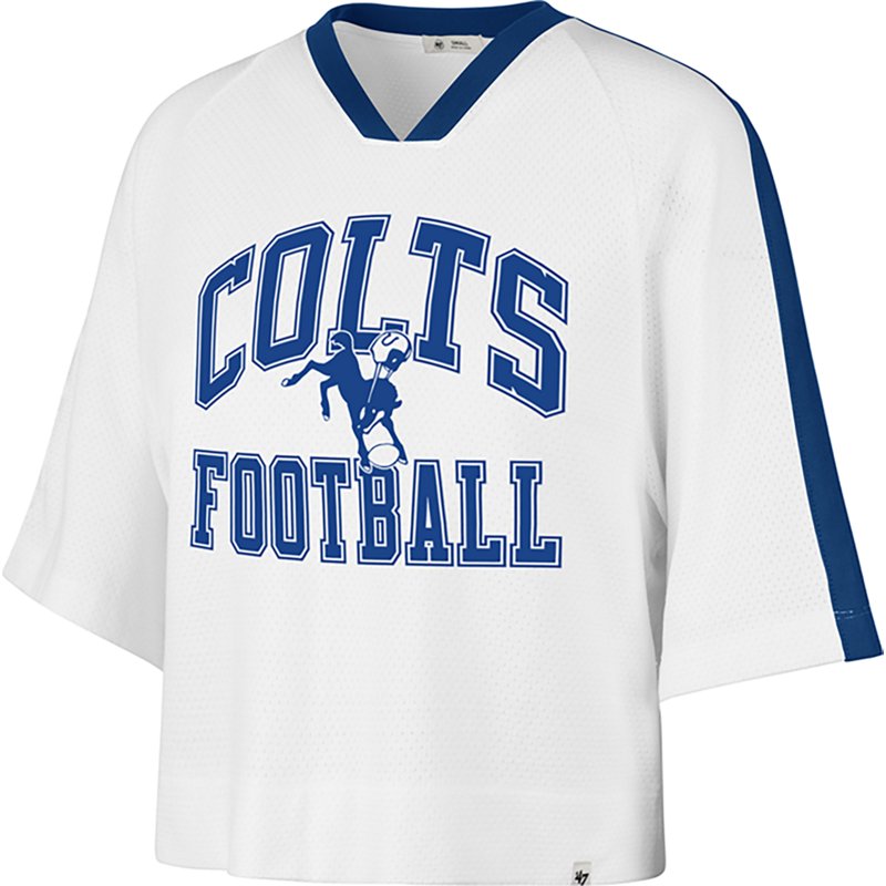 '47 Brand Women's White Indianapolis Colts Big Overarch Drop Needle Raglan V-Neck T-Shirt - White