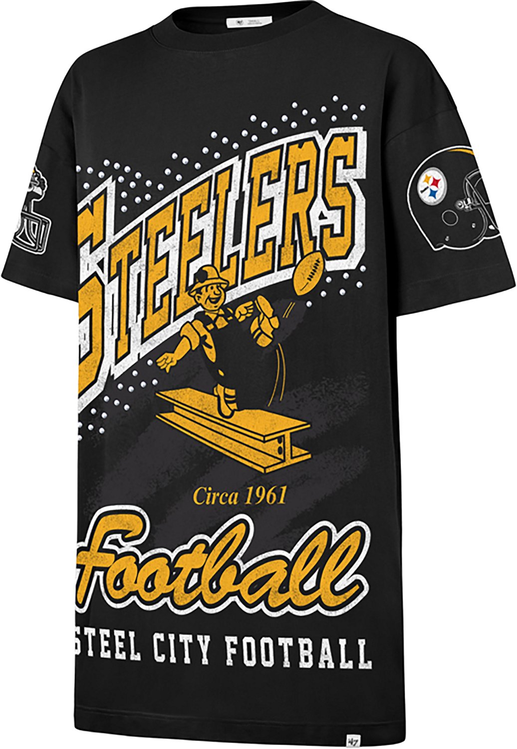 '47 Women's Steelers Sparkle Gemstone T-Shirt Dress
