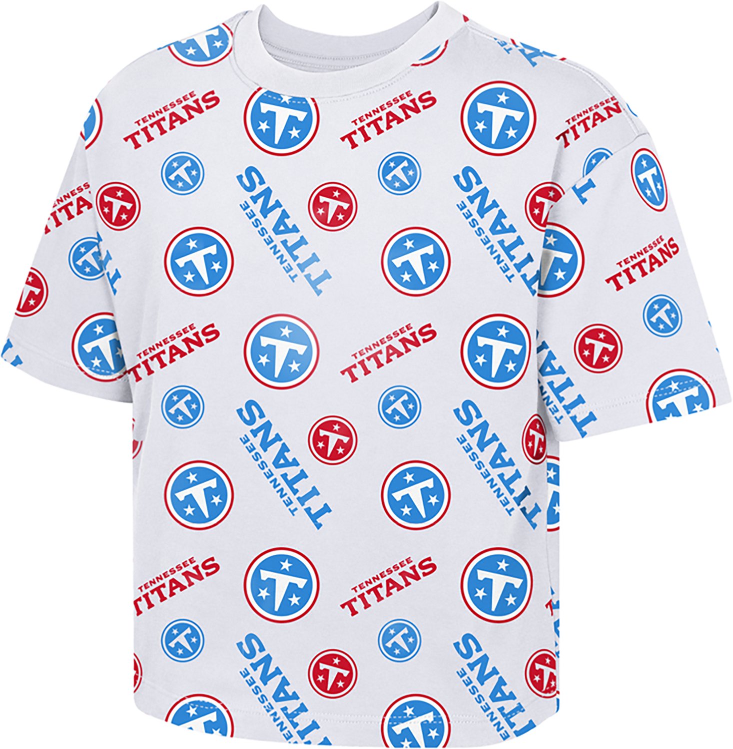 Outerstuff Girls' Tennessee Titans Run Along Boxy Graphic T-shirt