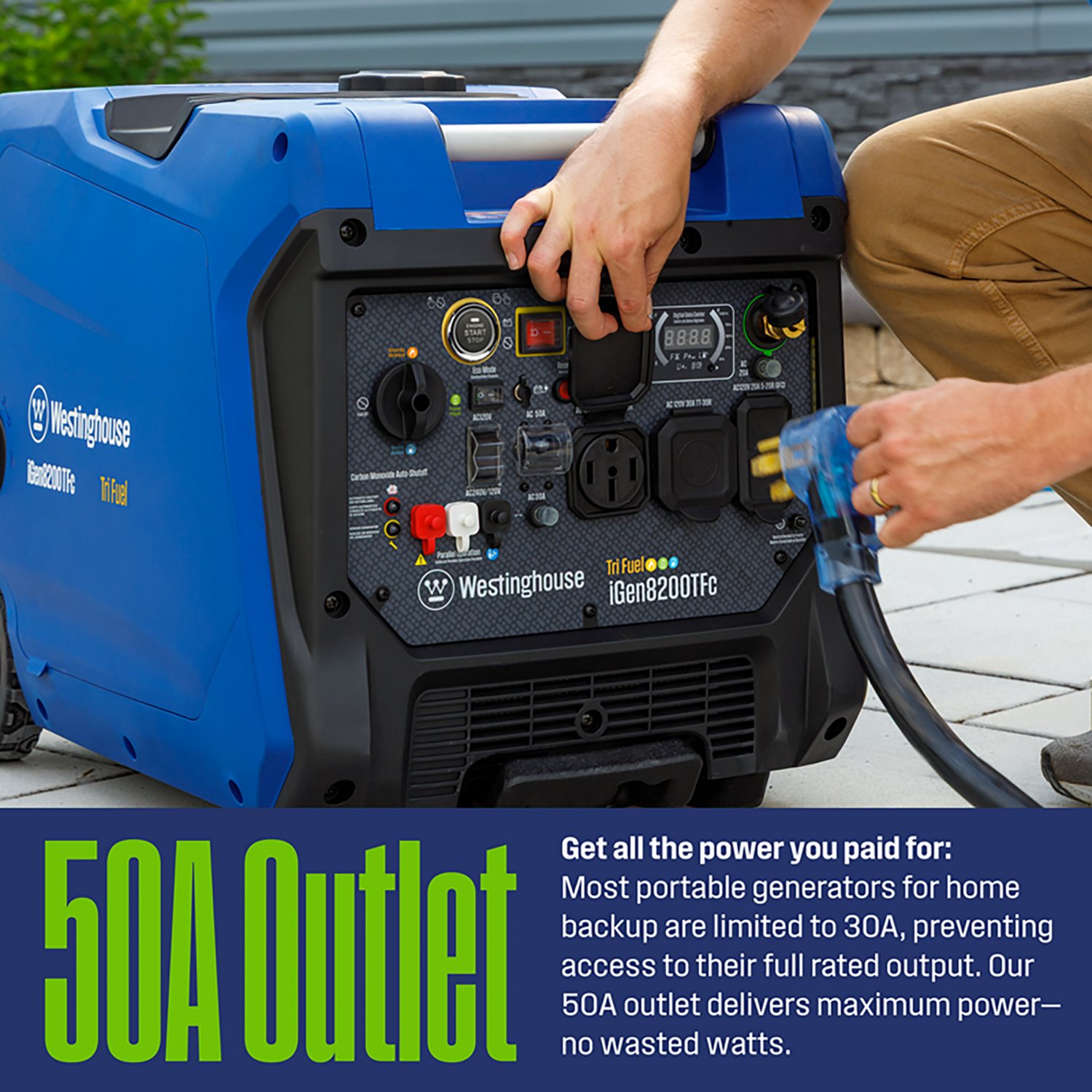 Westinghouse 8,200W Gas, Propane, Natural Gas Tri-Fuel Inverter Generator with Remote Electric Start - view number 8