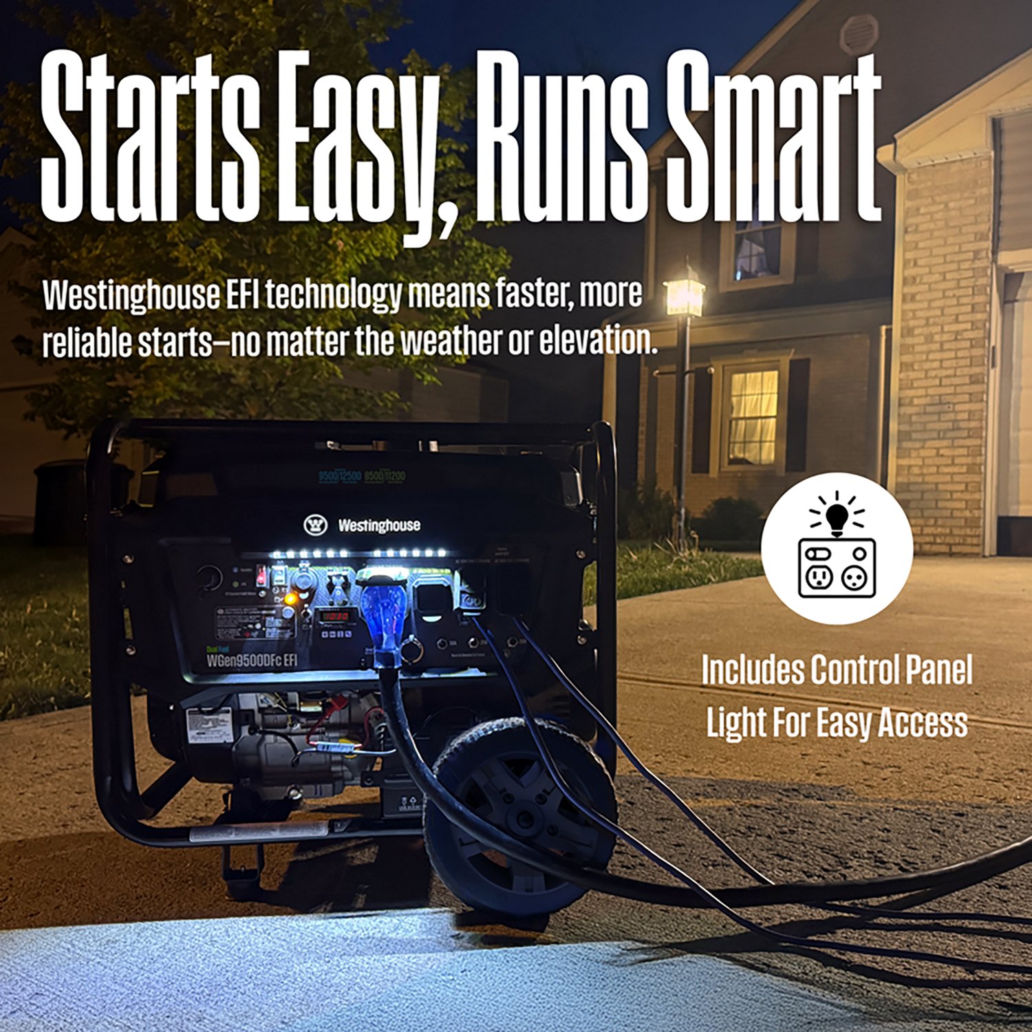 Westinghouse 12500/9500W Dual Fuel EFI Portable Generator with Remote Electric Start - view number 6