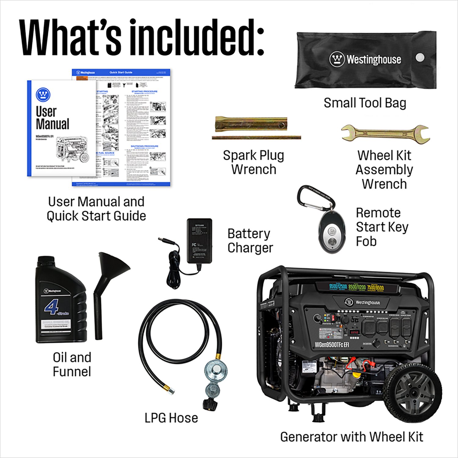 Westinghouse 12500/9500W Tri-Fuel EFI Portable Generator with Remote Electric Start - view number 4