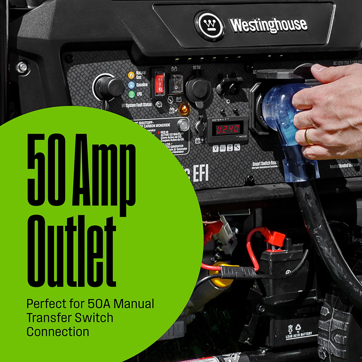 Westinghouse 12500/9500W Tri-Fuel EFI Portable Generator with Remote Electric Start - view number 7