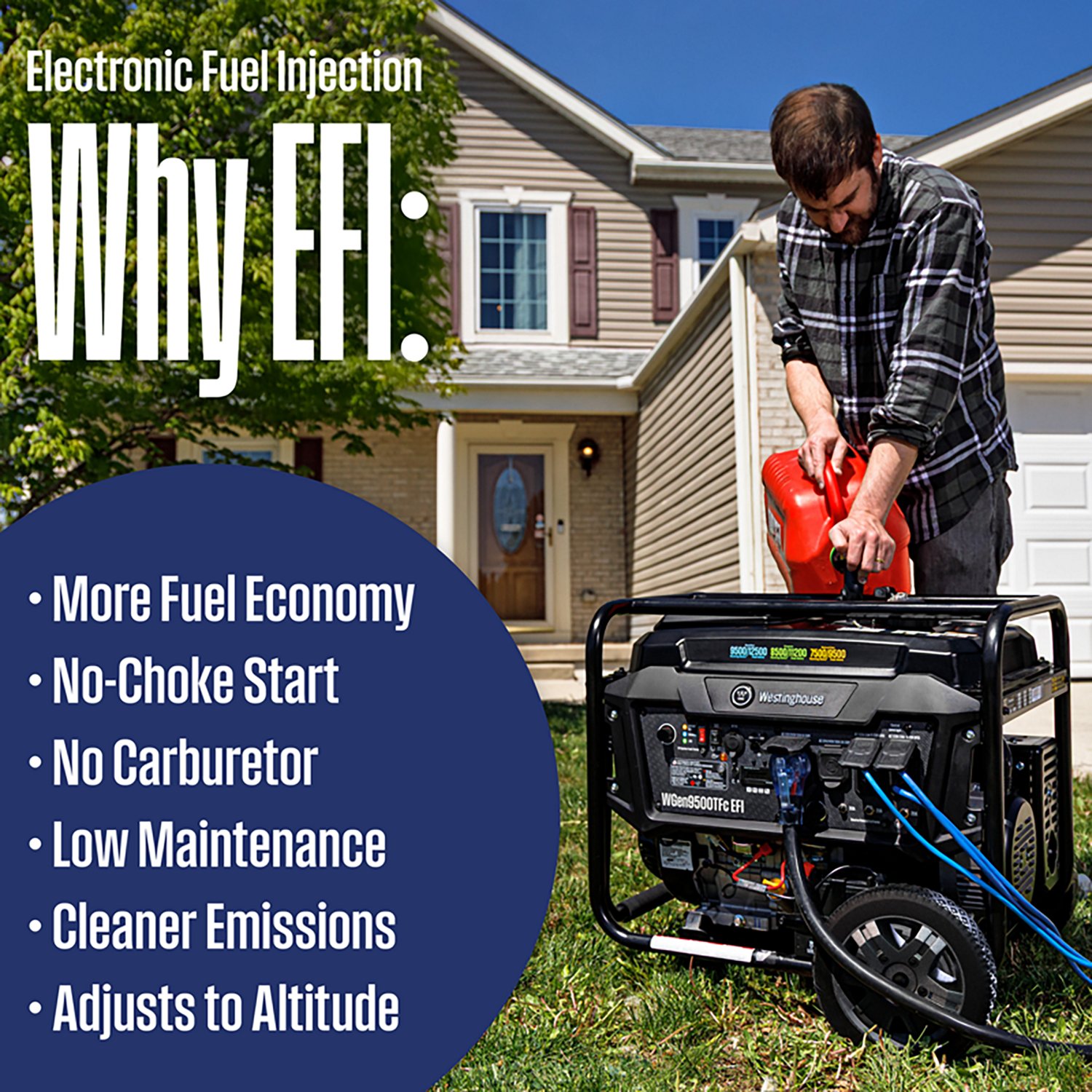 Westinghouse 12500/9500W Tri-Fuel EFI Portable Generator with Remote Electric Start - view number 8