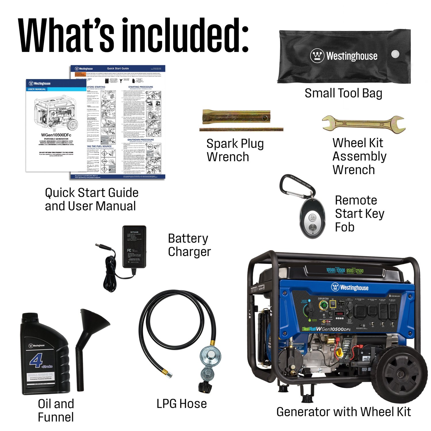 Westinghouse 13500/10500W Dual Fuel Portable Generator with Remote Electric Start - view number 4