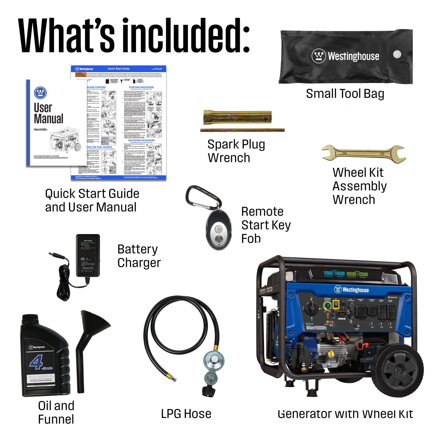 Westinghouse 14500/11500W Dual Fuel Portable Generator with Remote Electric Start - view number 4
