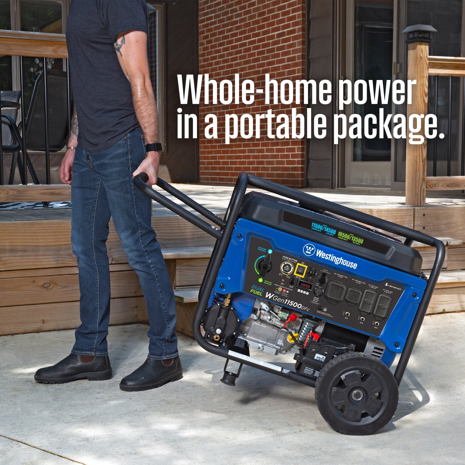 Westinghouse 14500/11500W Dual Fuel Portable Generator with Remote Electric Start - view number 6