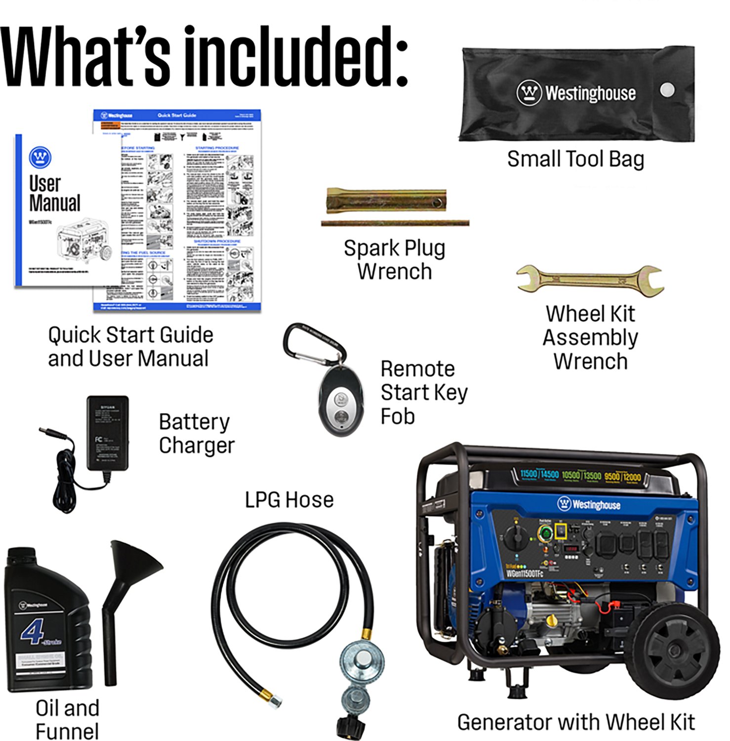 Westinghouse 1450011500W Tri-Fuel Portable Generator with Remote Electric Start - view number 4