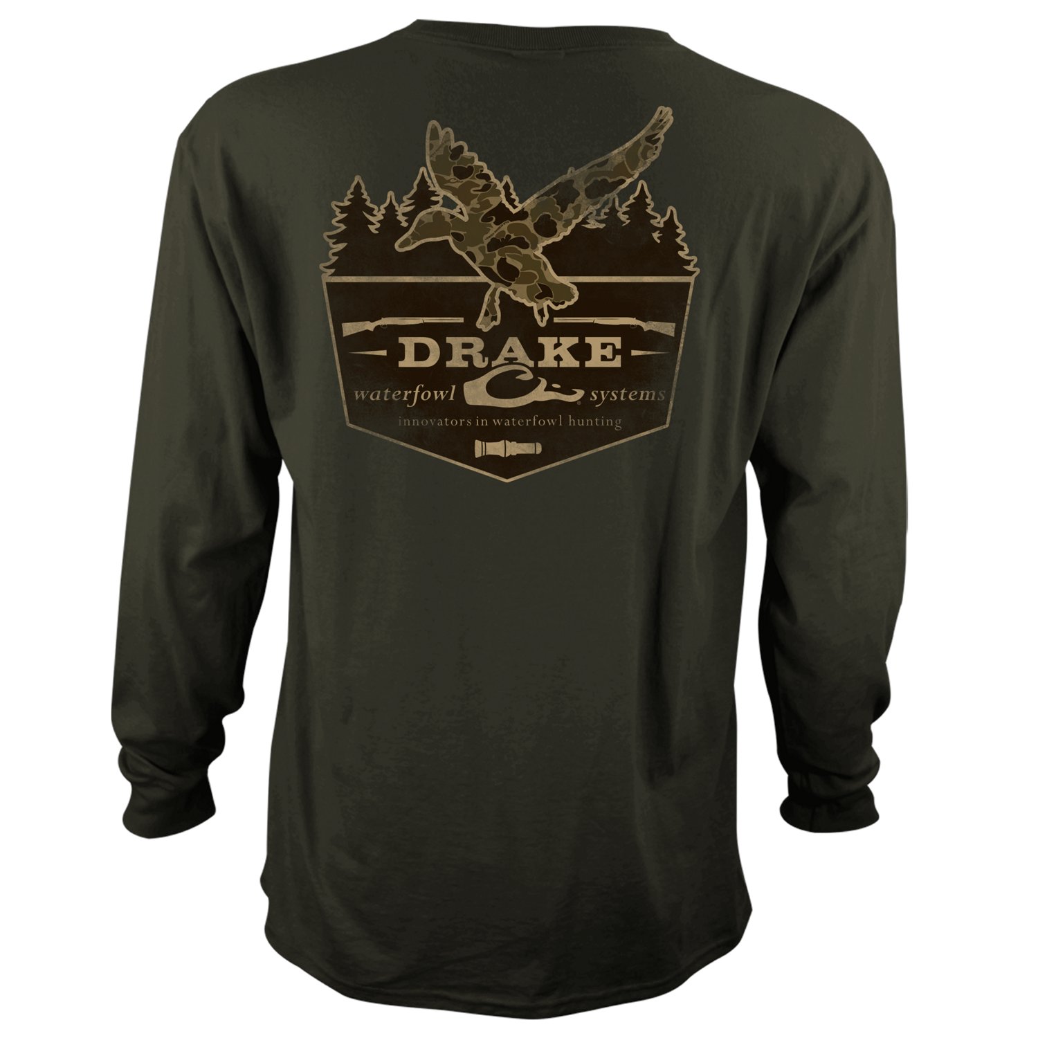 Drake Men's Waterfowl Camo Flying Duck Long Sleeve T-shirt - view number 2
