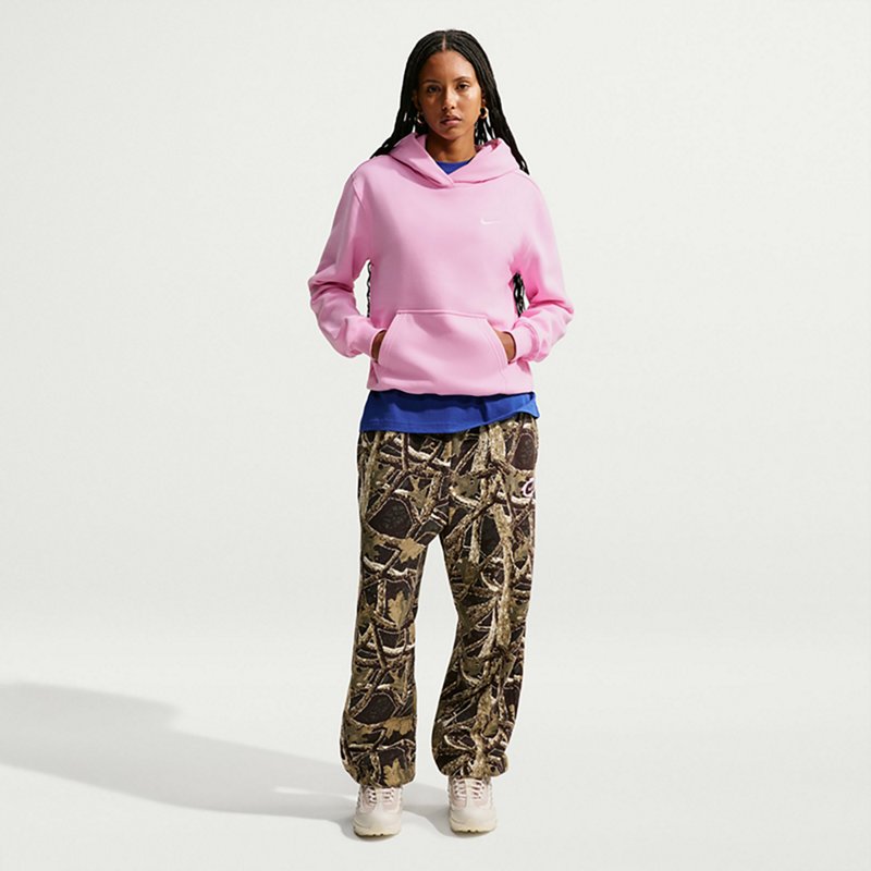 Nike Studio Fleece Women's Pull-On Hoodie - Pink Rise/Sail