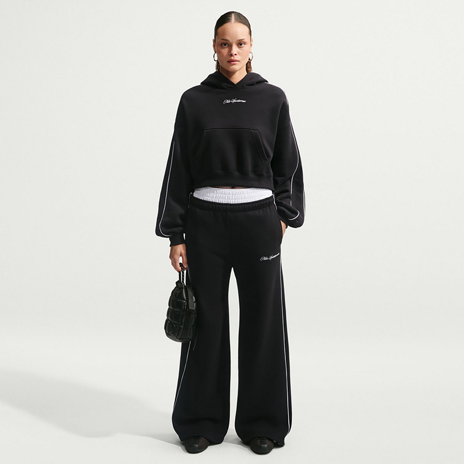 Nike Women's Studio Fleece Midweight Crop Scallop Hoodie - view number 2