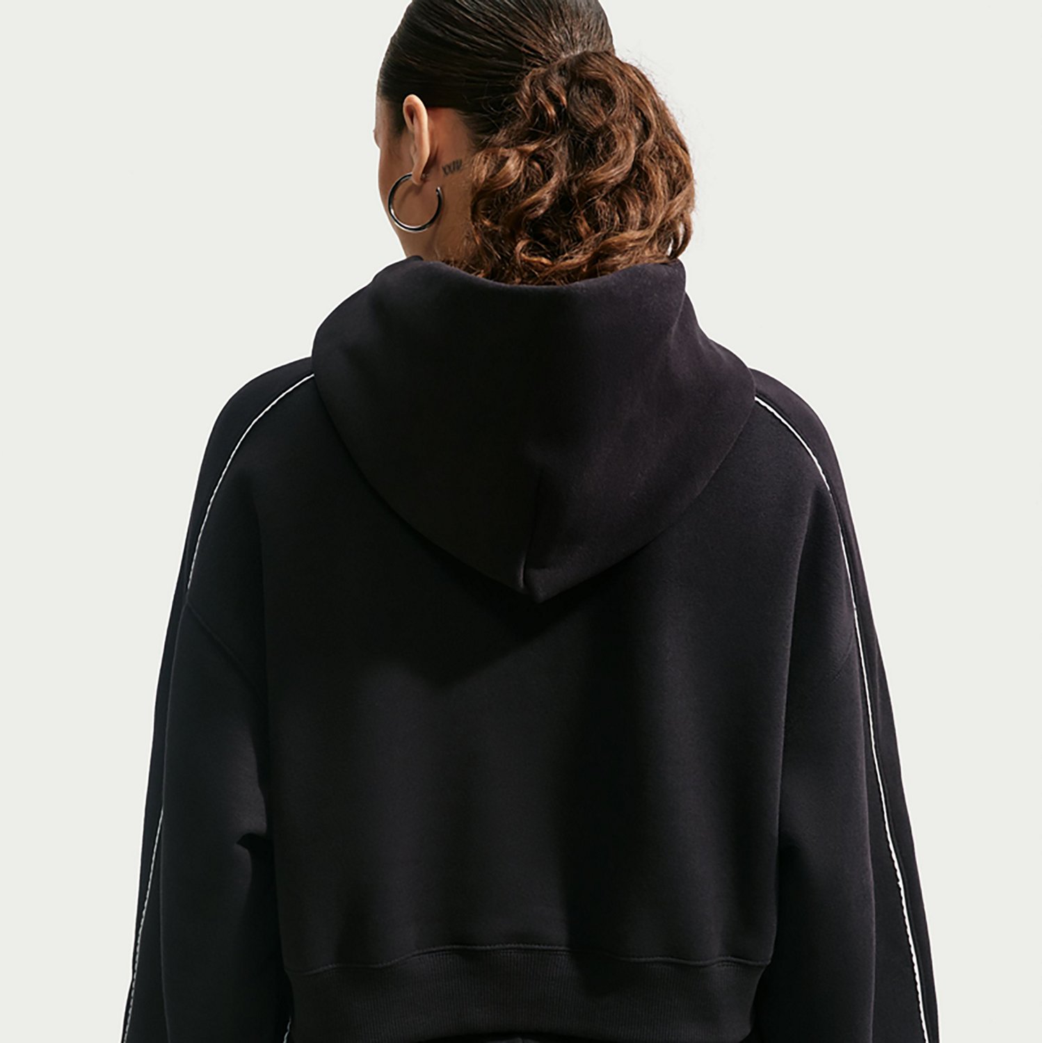 Nike Women's Studio Fleece Midweight Crop Scallop Hoodie - view number 4