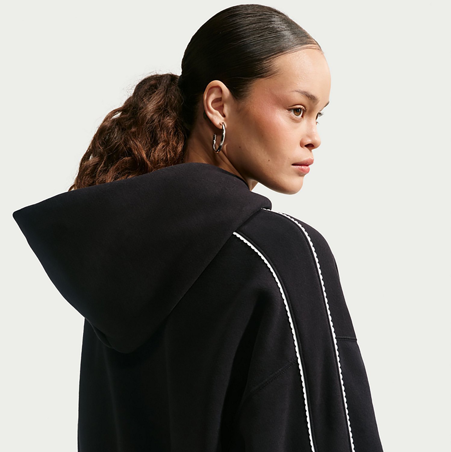 Nike Women's Studio Fleece Midweight Crop Scallop Hoodie - view number 6