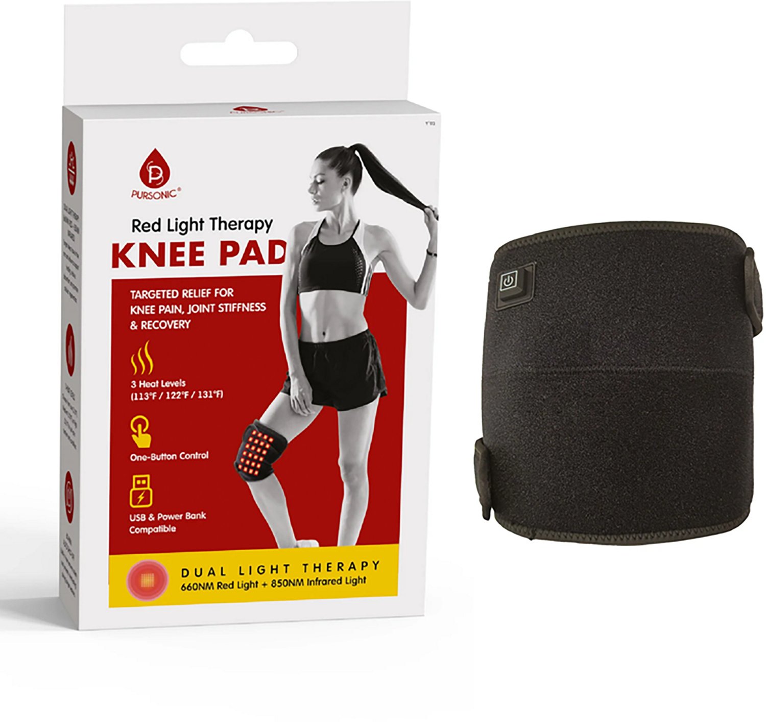 Pursonic Red Light Therapy Knee Pad