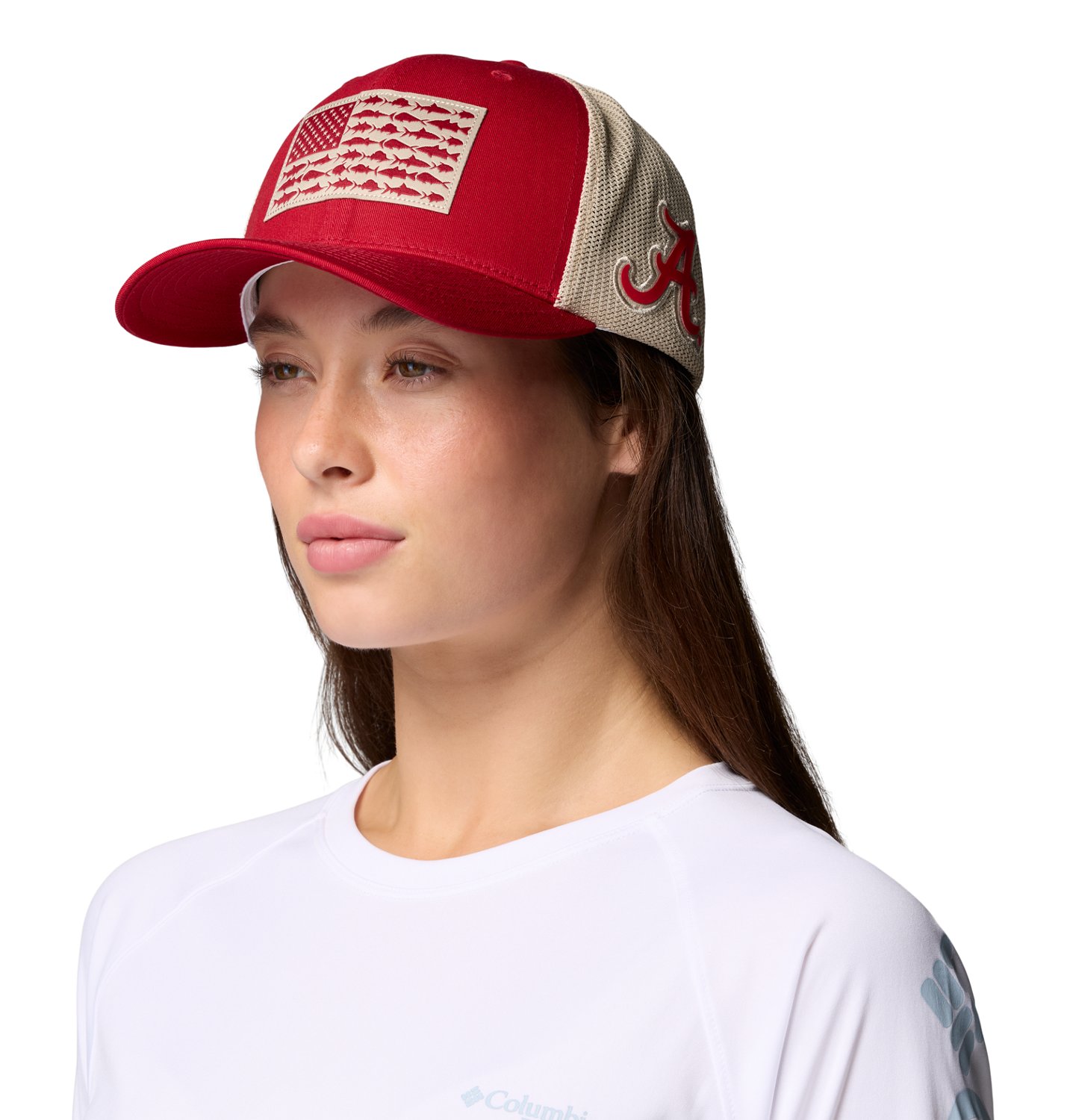 Columbia Men's University of Alabama PFG Mesh Fish Flag Ball Cap