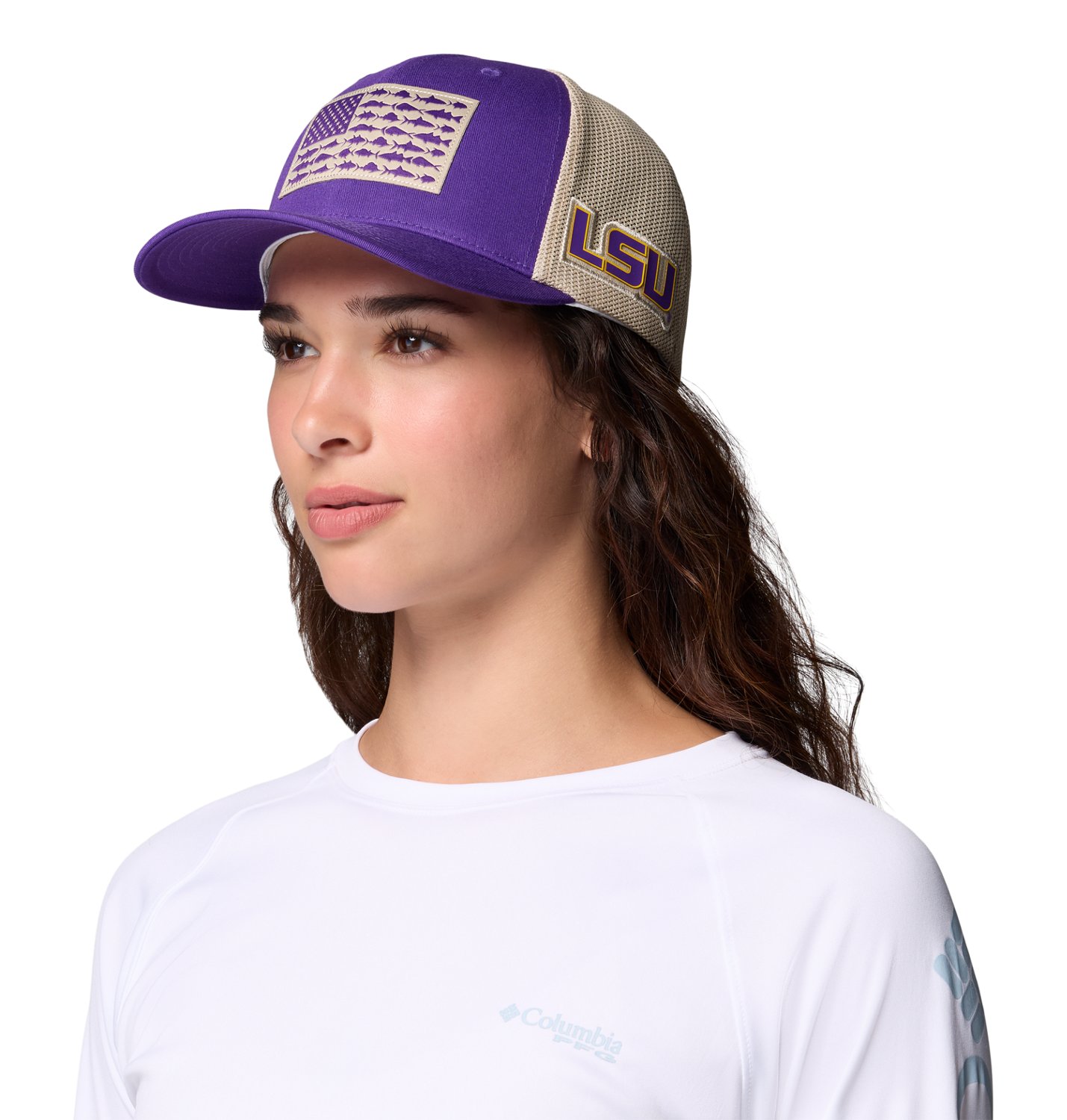 Columbia Men's LSU Tigers Mesh Fishing Ball Cap