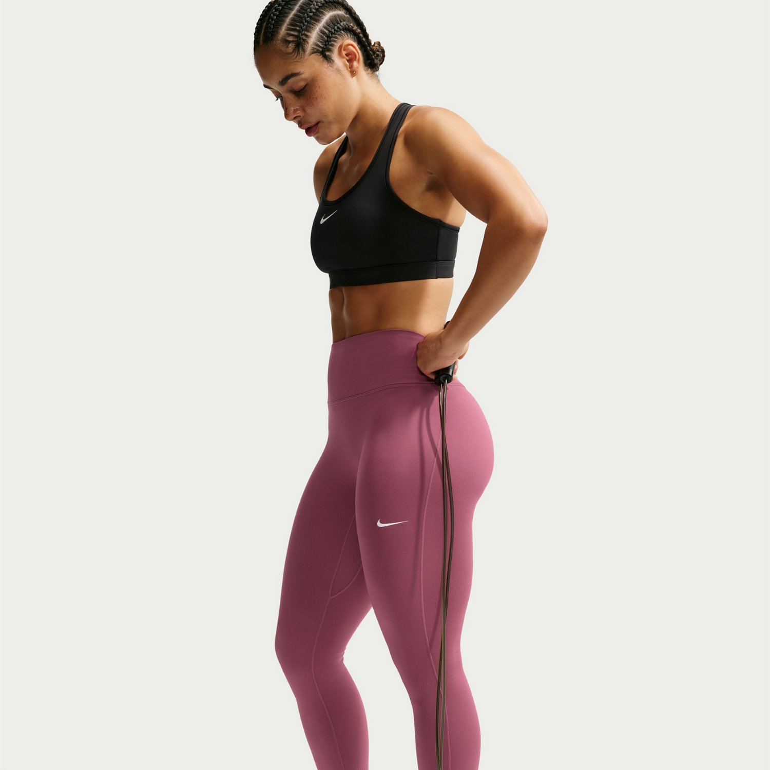 Nike Women's One Dri-FIT Seamless Front High-Waisted Leggings - view number 5