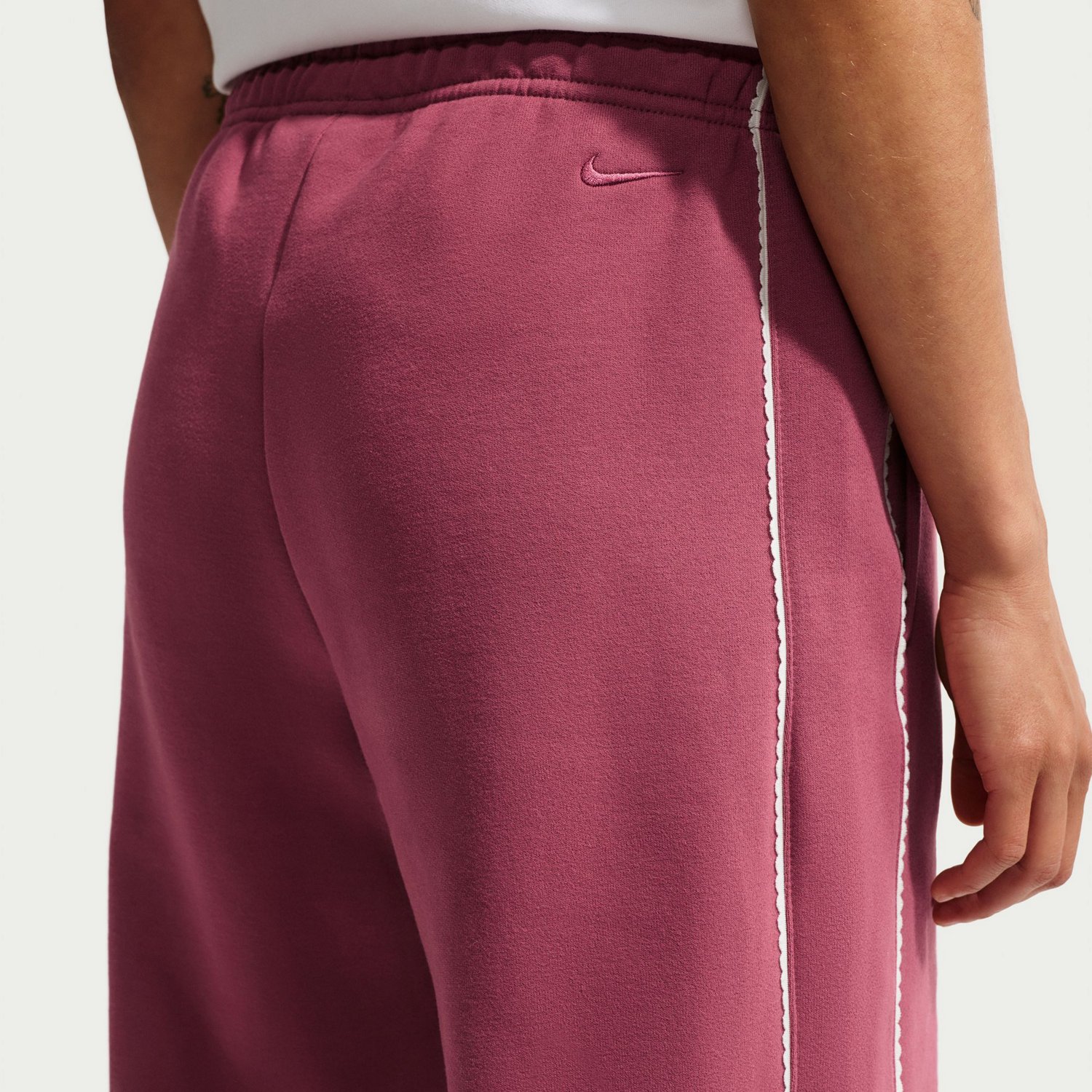 Nike Women's Studio Fleece Mid-Rise Scallop Wide-Leg Pants - view number 4