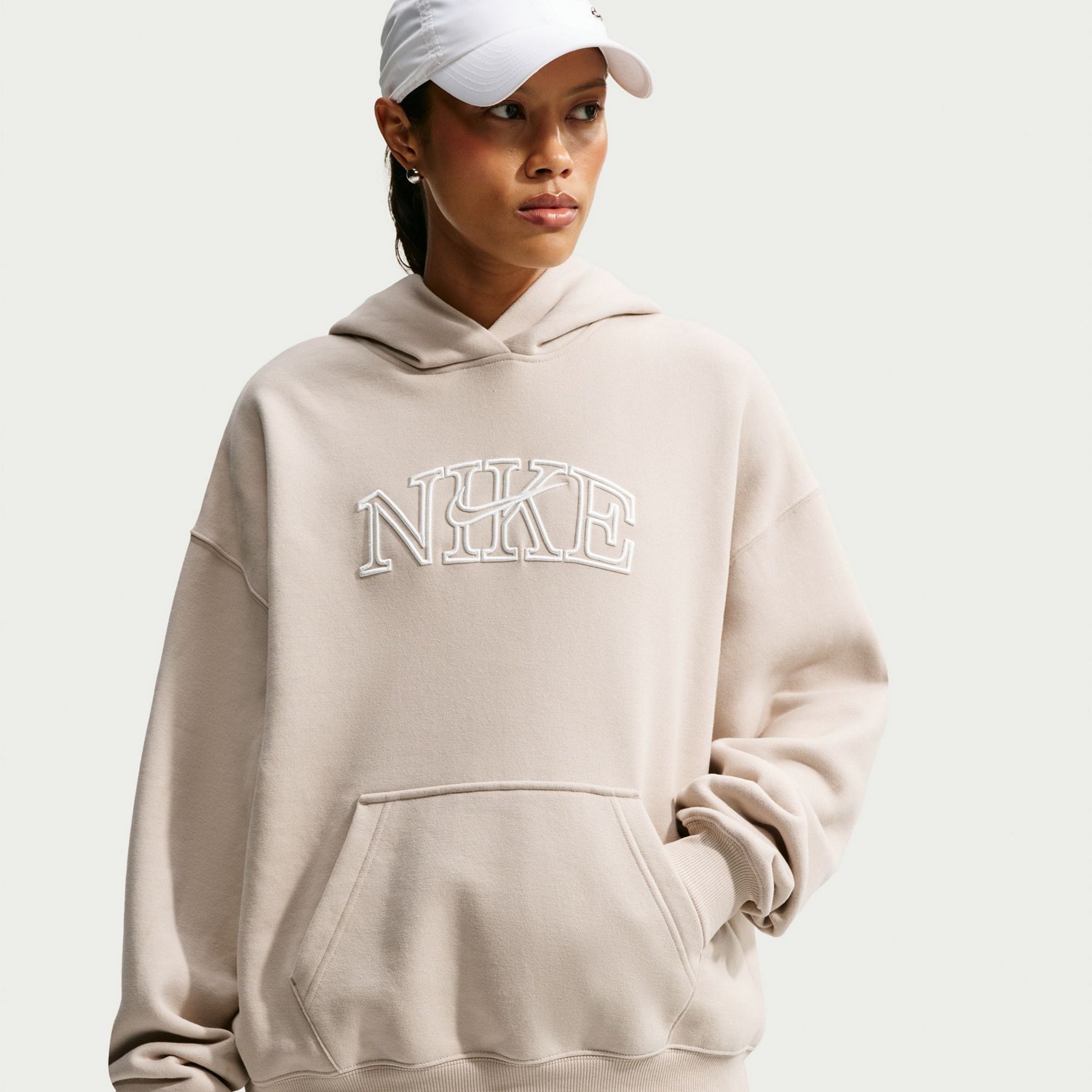 Nike Women's Studio Fleece Midweight Oversized Logo Pullover Hoodie - view number 3