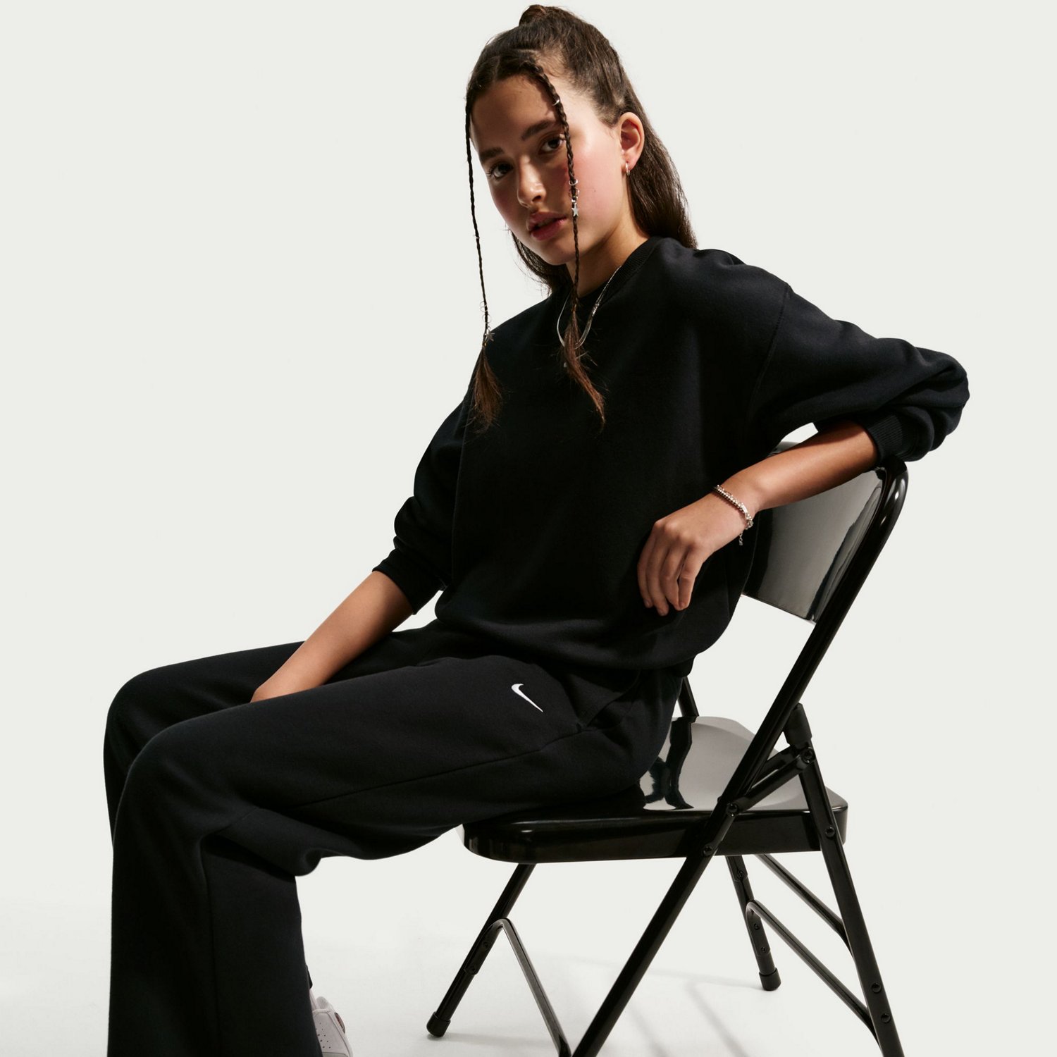 Nike Girls' Sportswear Studio Fleece Loungewear Pants - view number 5