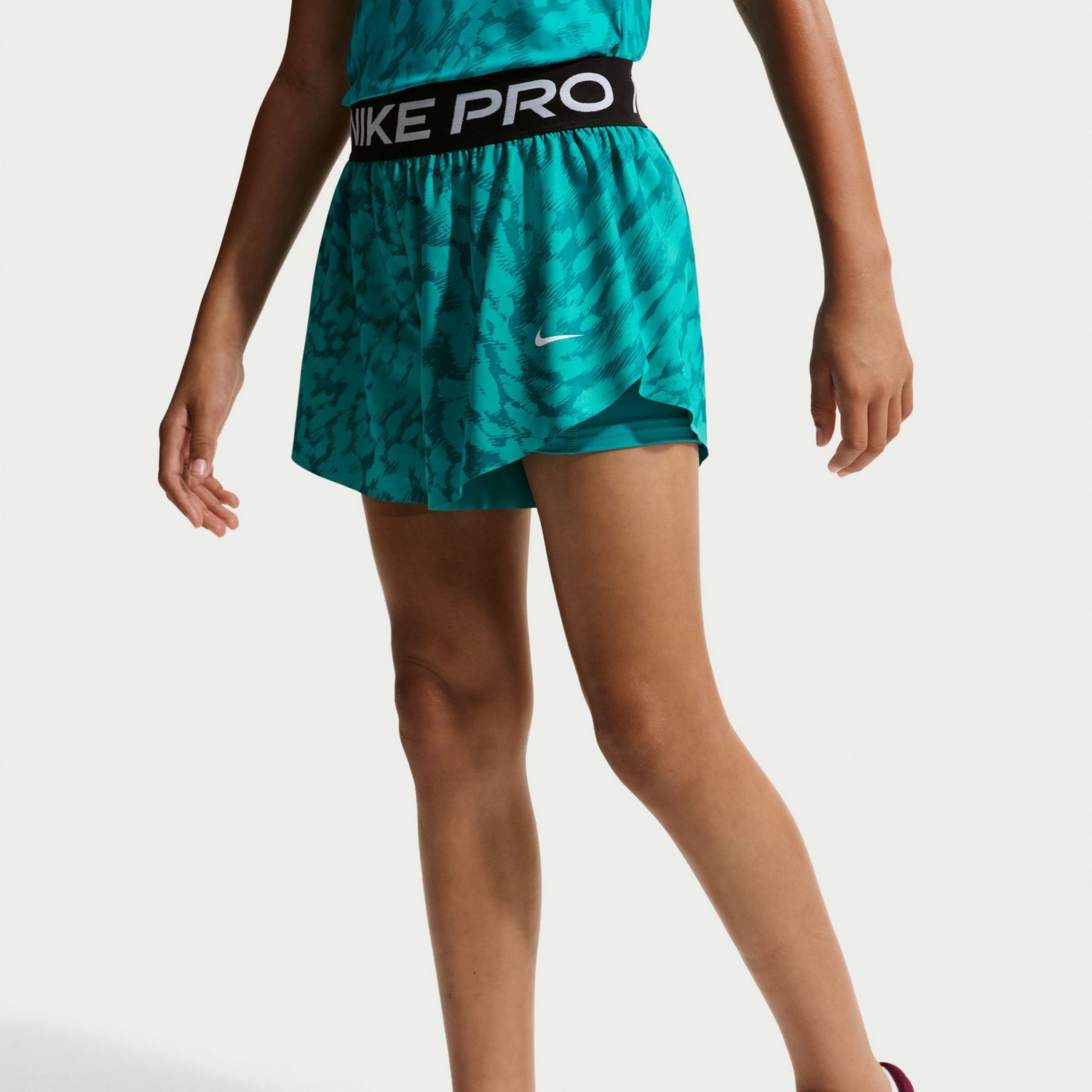 Nike Girls' Pro Dri-FIT 2-in-1 Knit Performance Shorts - view number 3