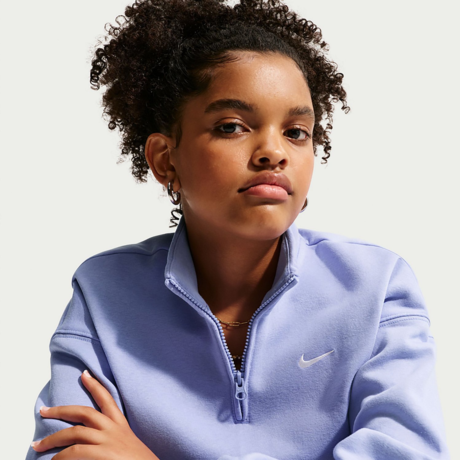 Nike Girls' Sportswear Studio Fleece Oversized Quarter-Zip Top - view number 3