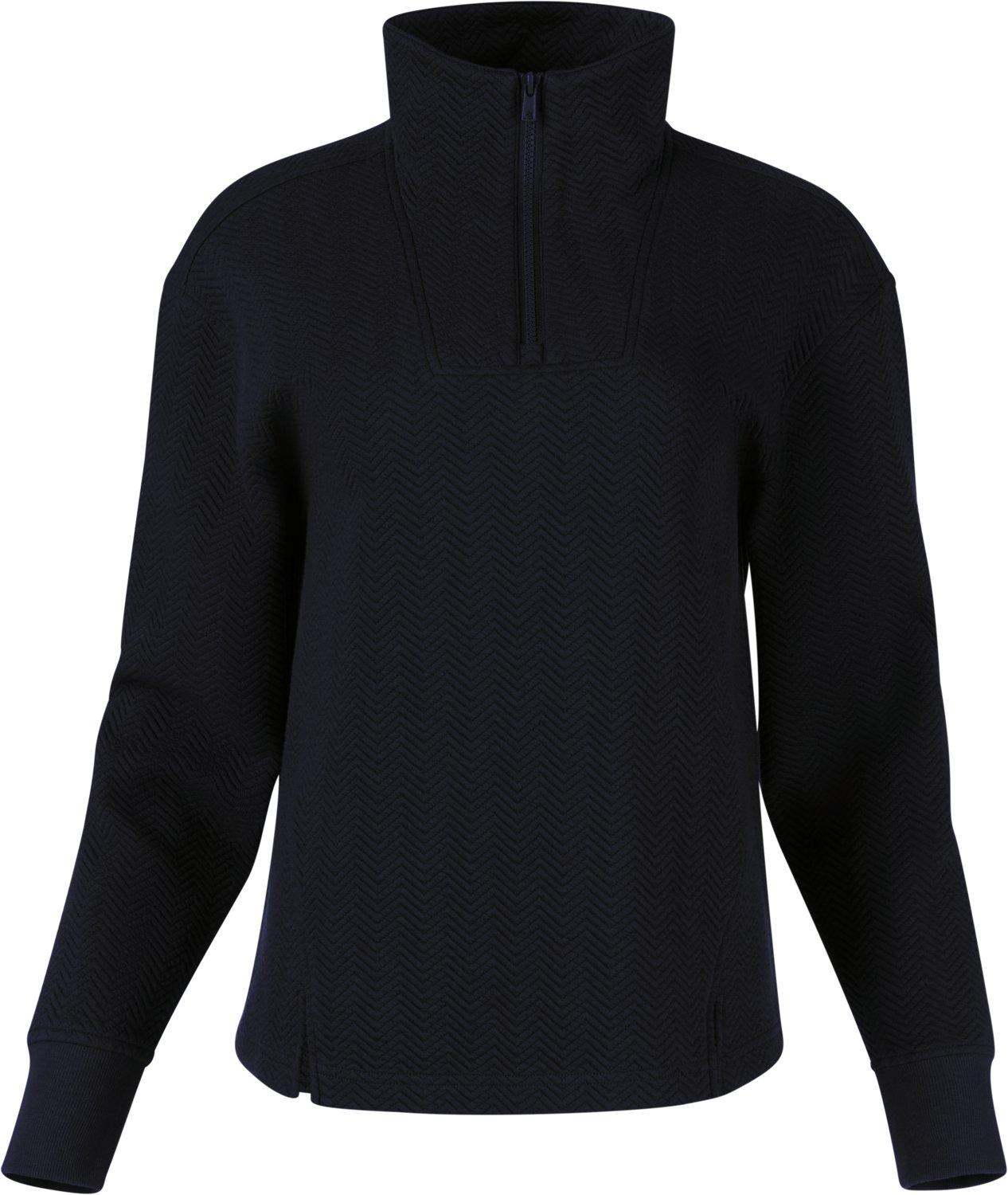 BCG Women's Chevron Quilted Quarter Zip Long Sleeve Top