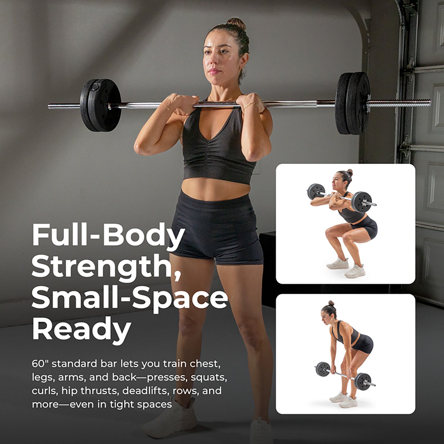 Sunny Health & Fitness 60" Threaded Chrome Barbell Bar