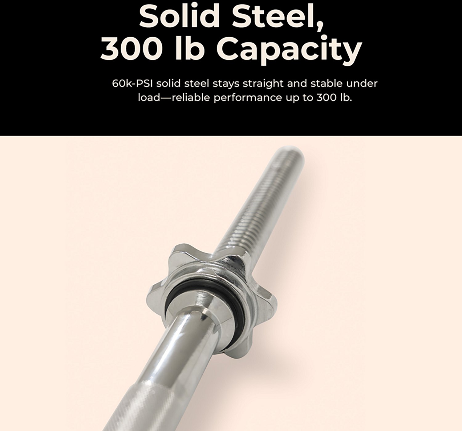 Sunny Health & Fitness 60" Threaded Chrome Barbell Bar