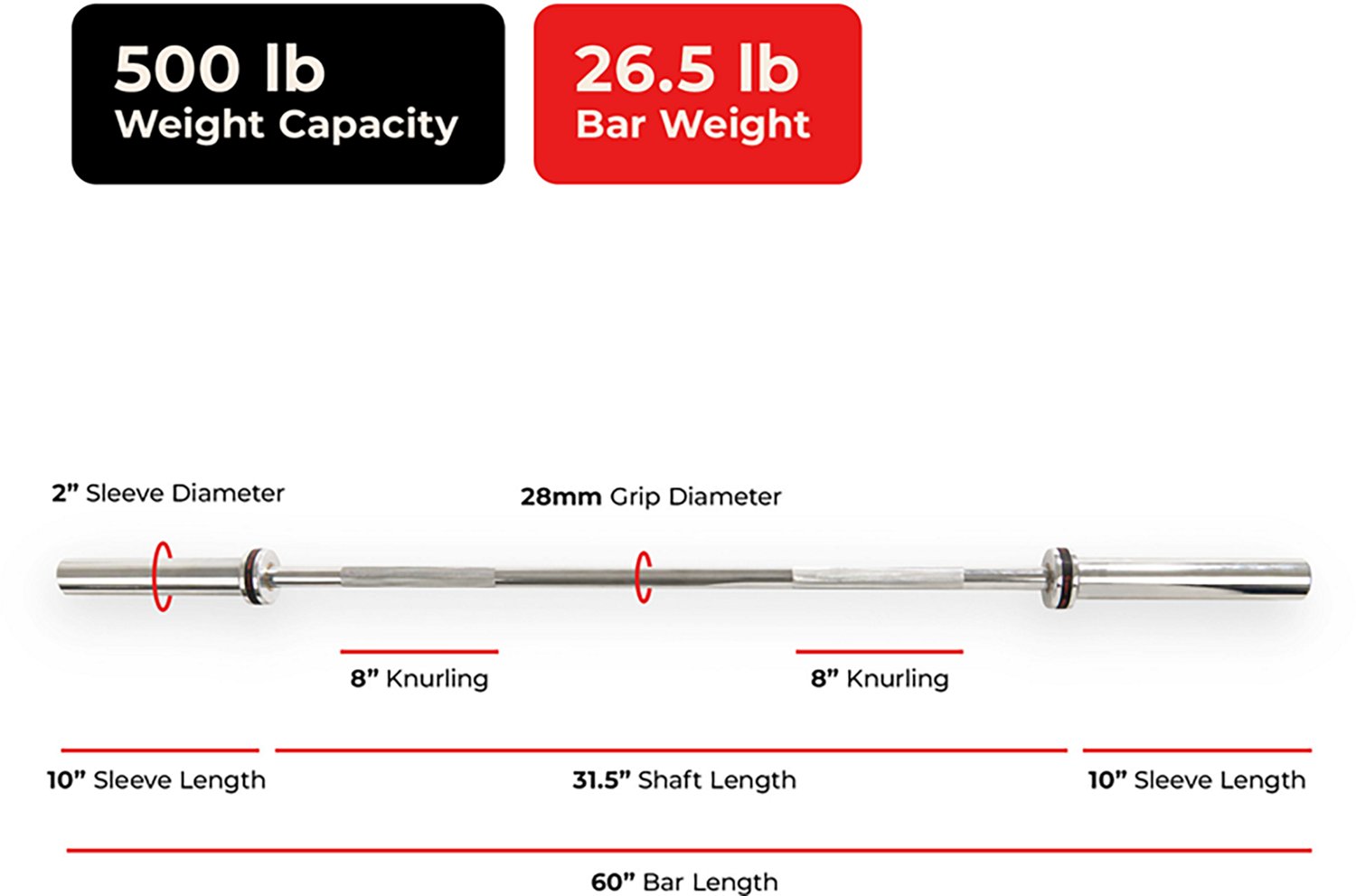 Sunny Health & Fitness 60" Olympic Bar