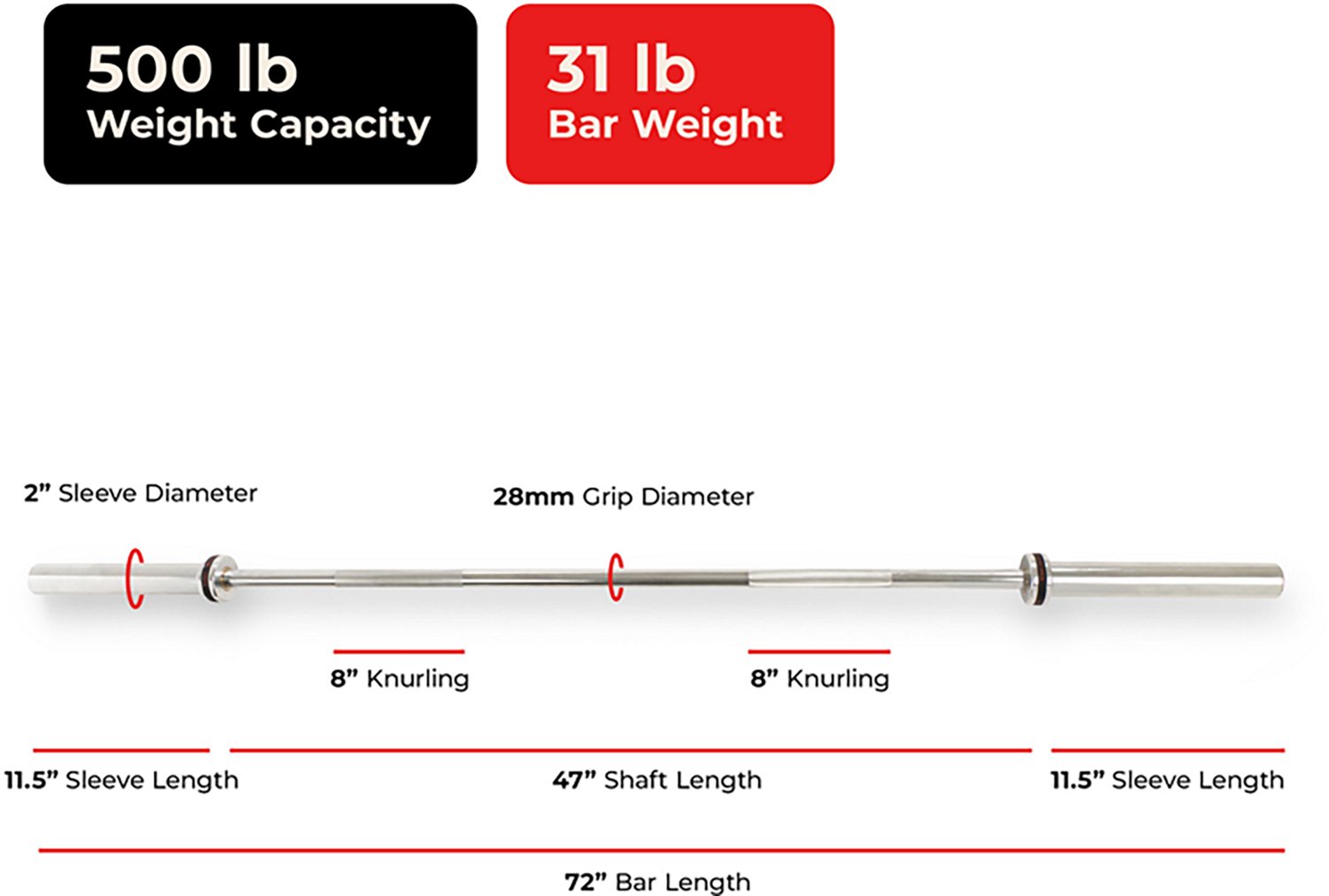 Sunny Health & Fitness 72" Olympic Bar