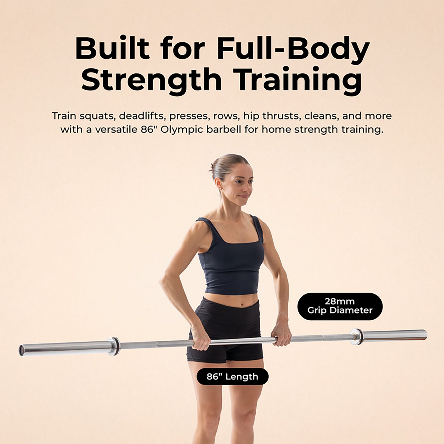 Sunny Health & Fitness 86 in Olympic Barbell - view number 2