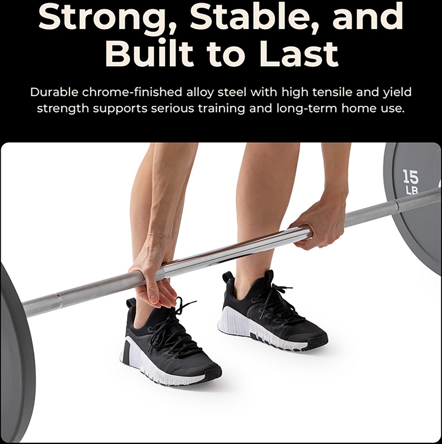 Sunny Health & Fitness 86 in Olympic Barbell - view number 4