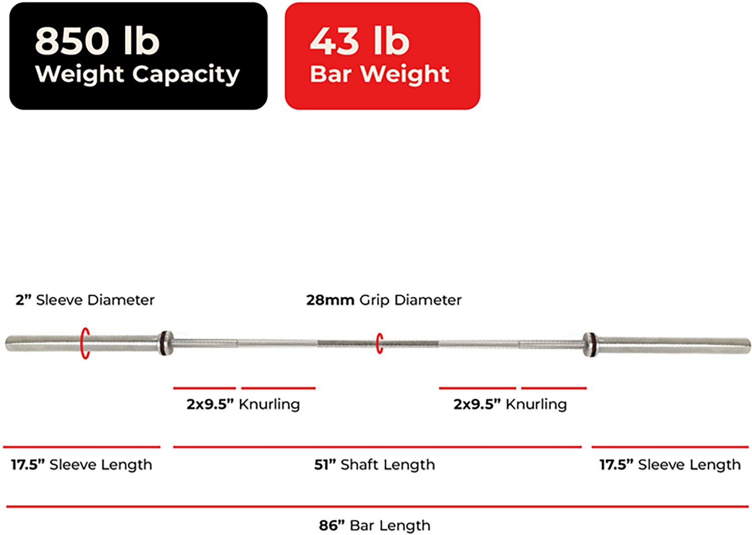 Sunny Health & Fitness 86 in Olympic Barbell - view number 6