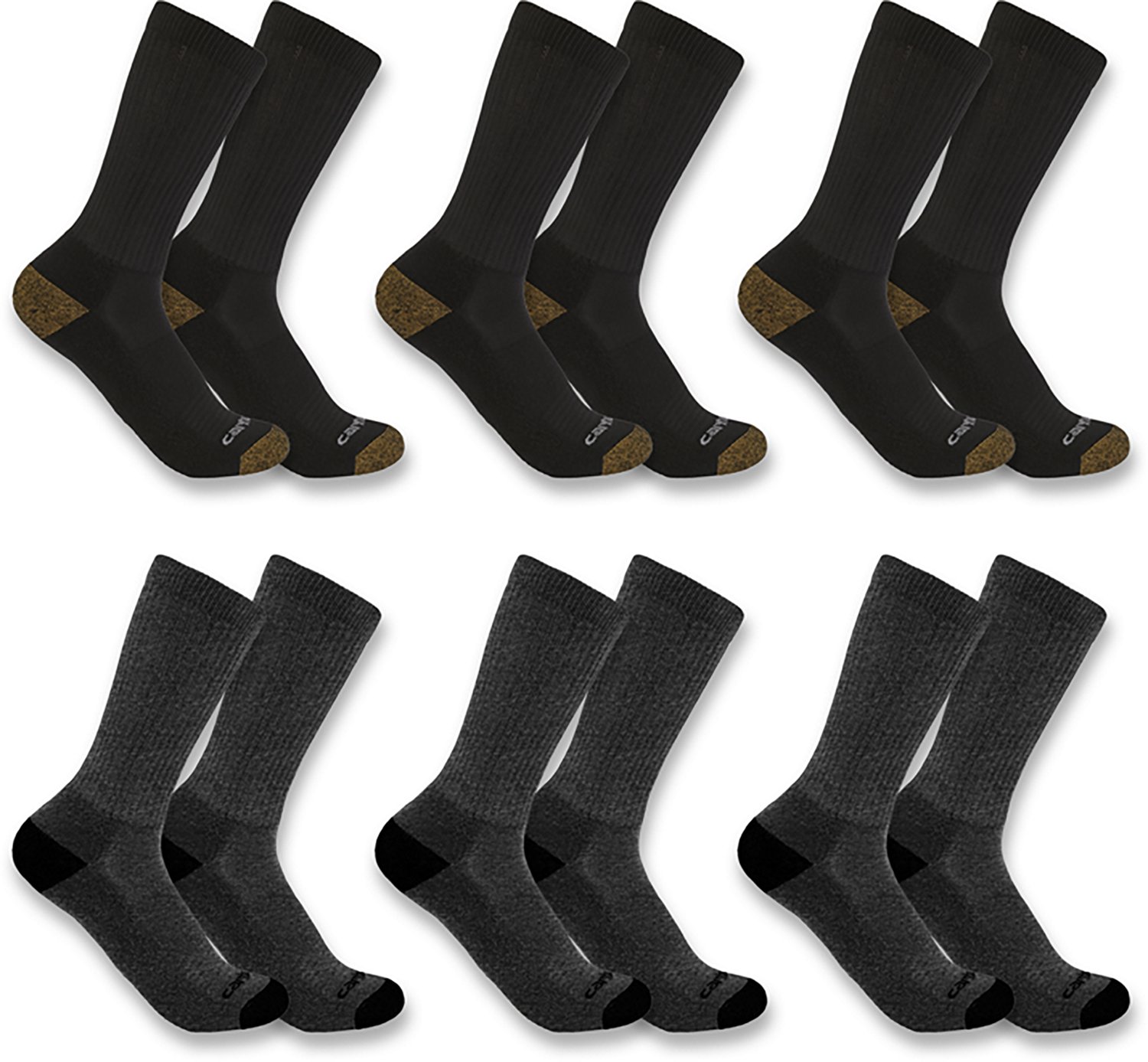 Carhartt Men's Midweight Crew Socks 6 Pack