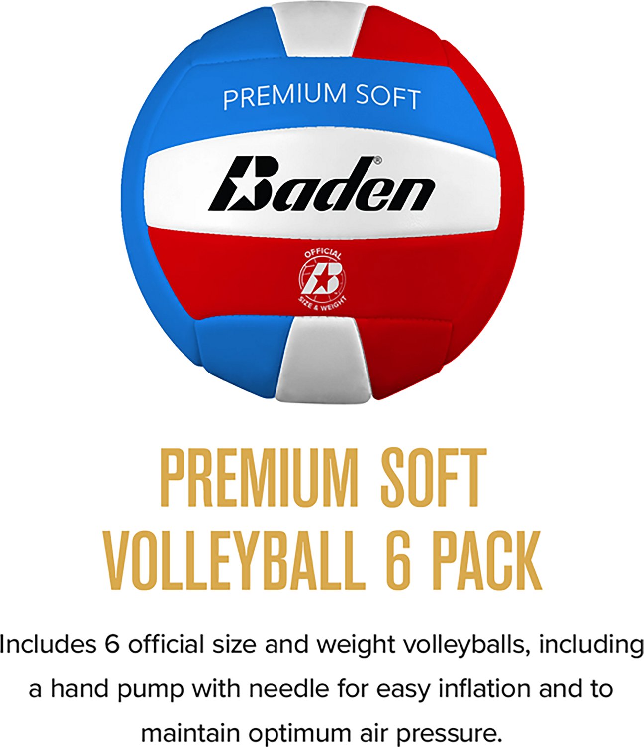 Baden Premium Soft Volleyball 6-Pack